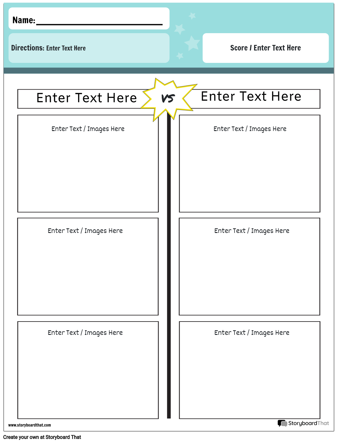 T Chart Printable