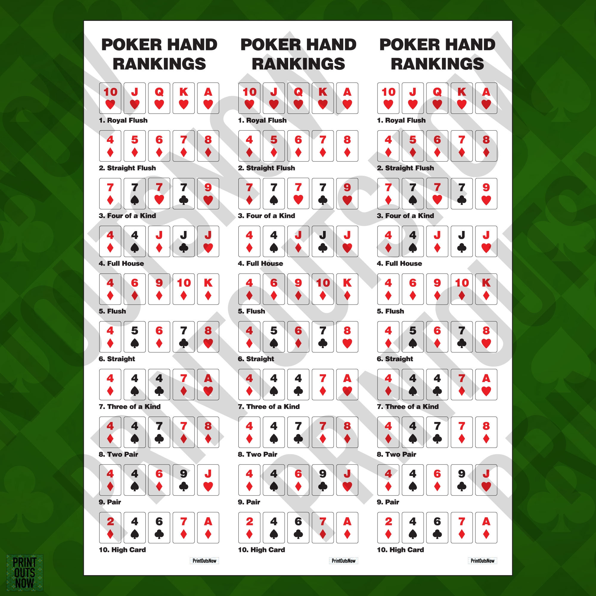 Poker Hand Ranking Cheat Sheet Print Out Instant Download For Poker Hand Ranking Cheat Sheet Print Out Instant Download For