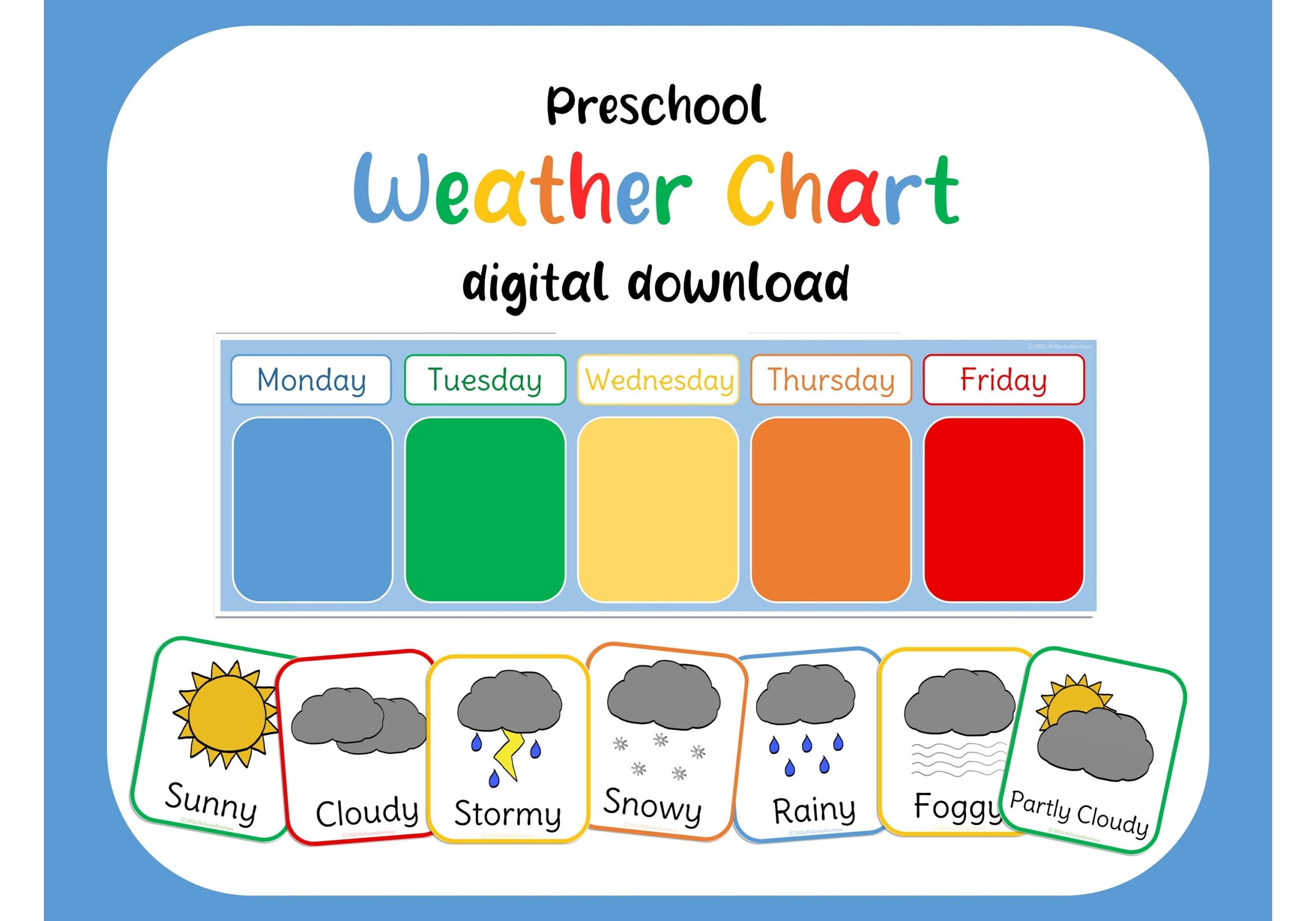 Printable Preschool Weather Chart Printable Chart Template
