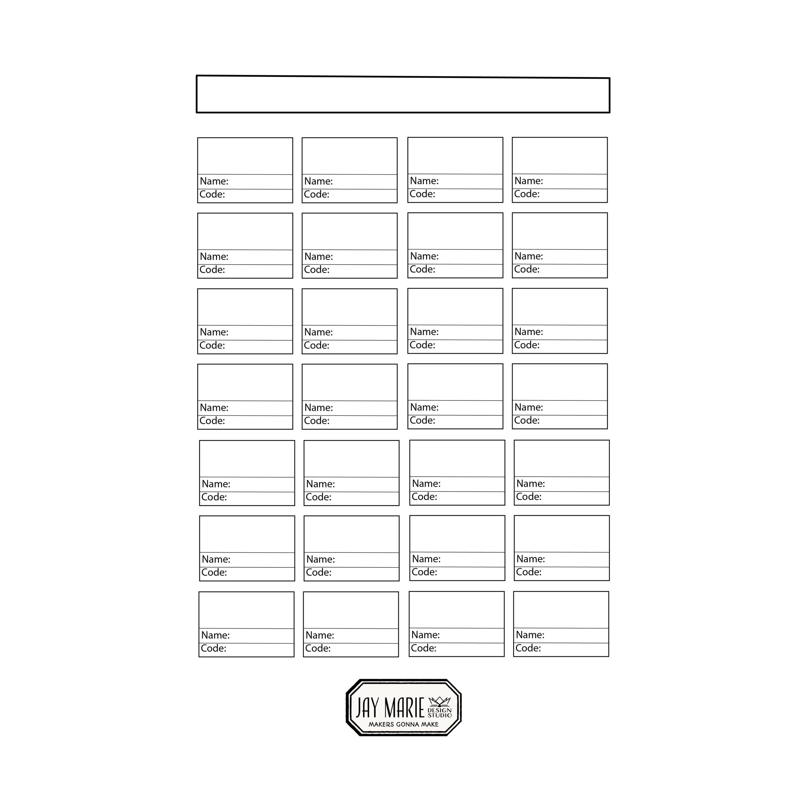 Printable Blank Color Swatch Chart