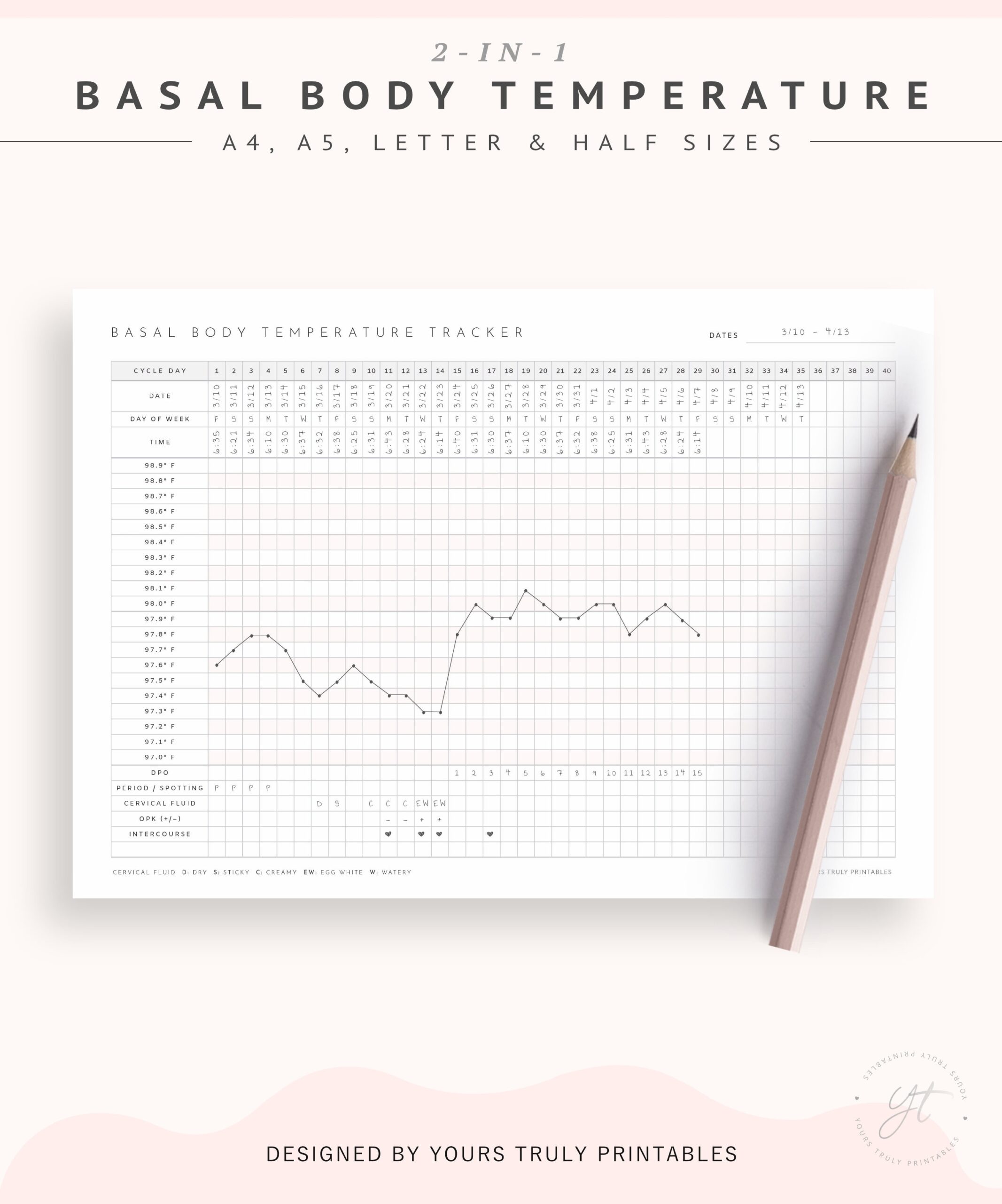 Printable Basal Body Temperature Chart PDF BBT Chart In  Printable Basal Body Temperature Chart PDF BBT Chart In