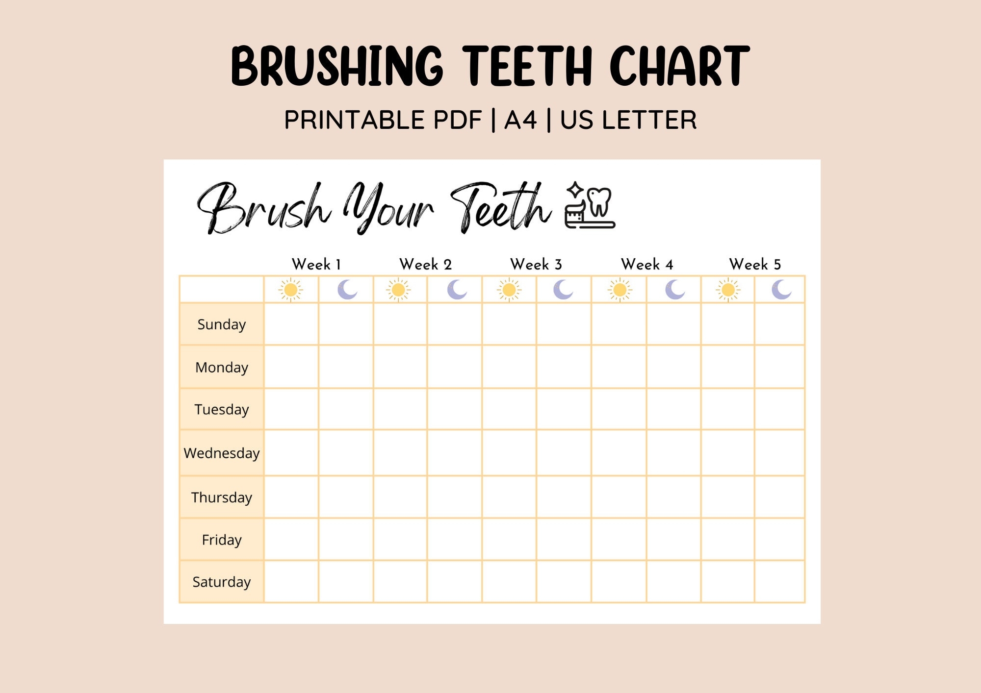 Printable Brushing Teeth Chart Toddler Brushing Kids Routine Printable Brushing Teeth Chart Toddler Brushing Kids Routine