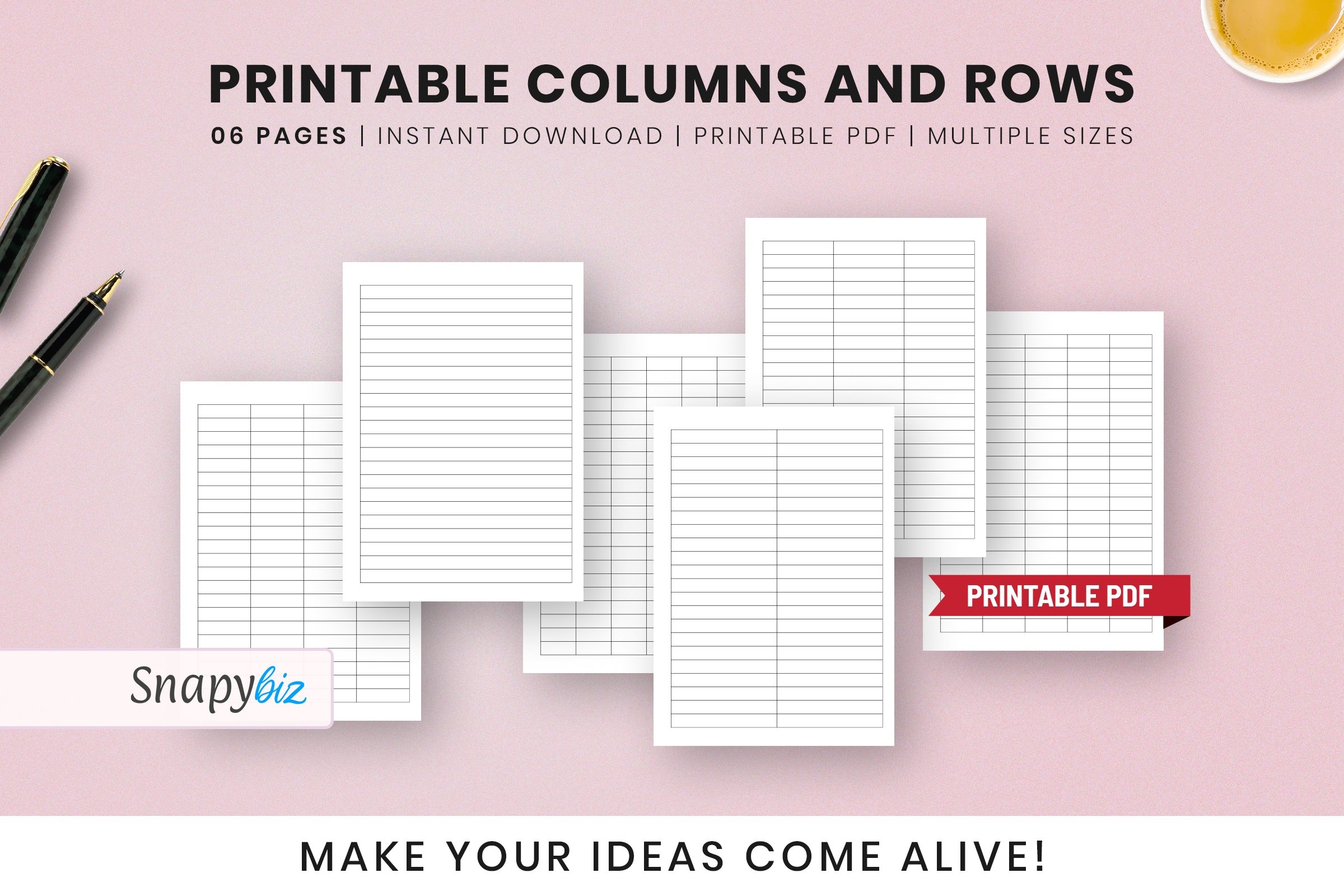 Printable Columns And Rows Printable Planner Pdf Printable Columns And Rows Printable Planner Pdf
