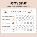Printable Cute Potty Training Chart Sticker Chart Printable Reward Chart Toilet Training Kids Reward Chart Digital Template Etsy