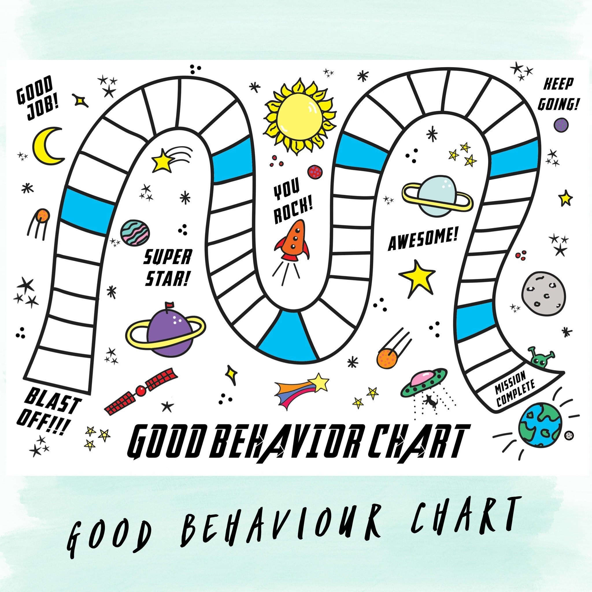 Printable Good Behavior Chart Outer Space