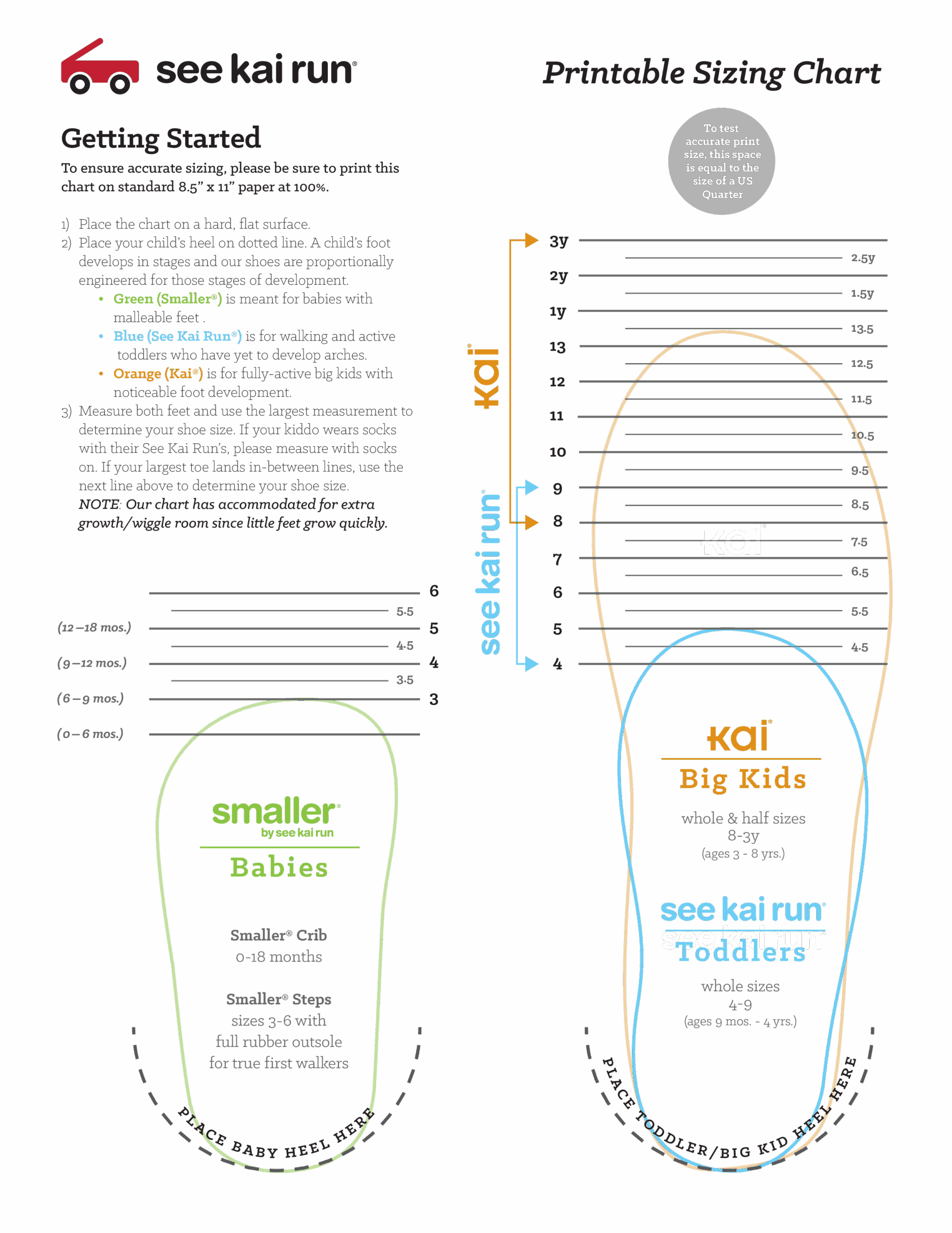 Printable Infant Shoe Size Chart Clearance