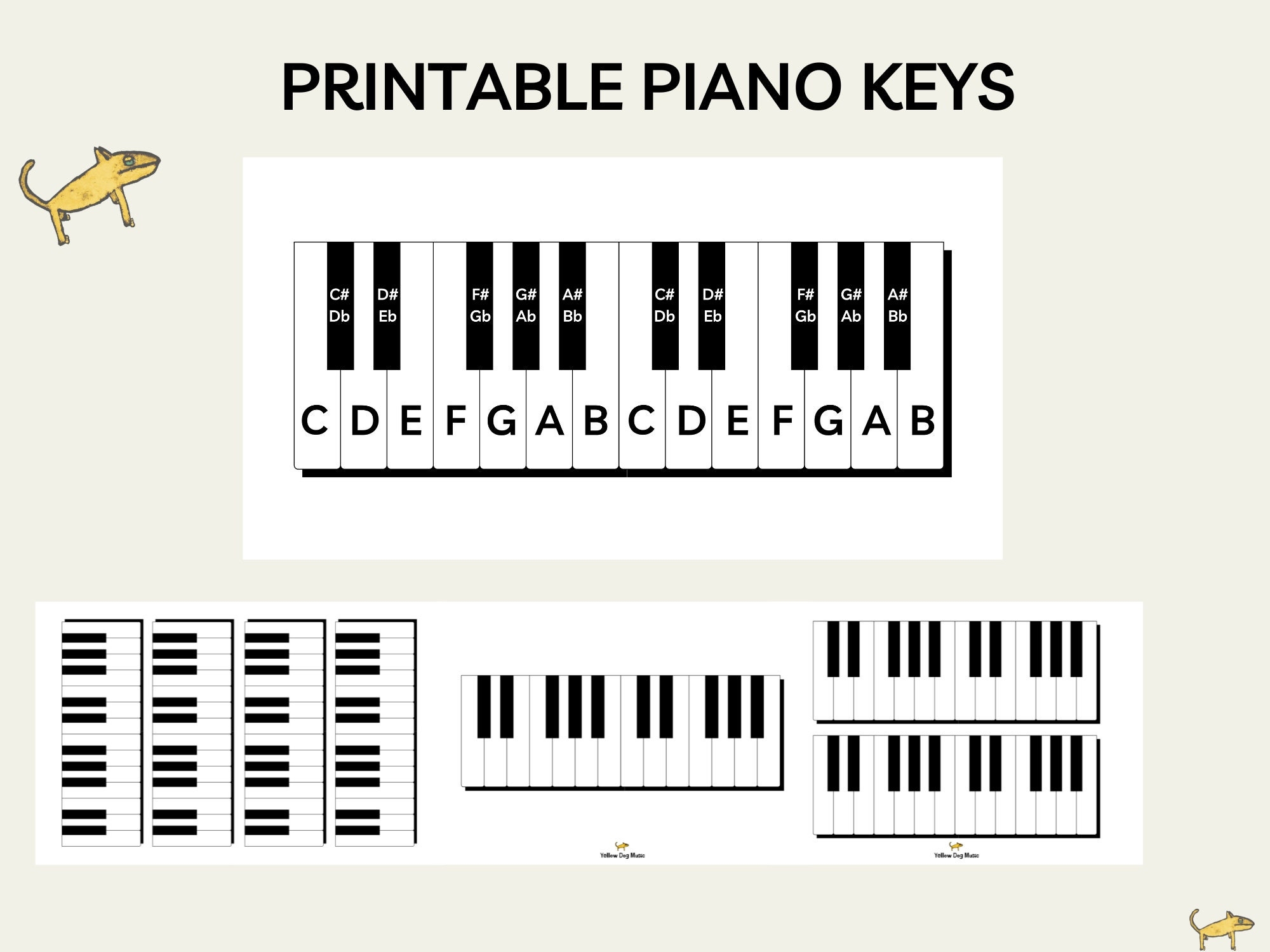 Piano Keys Chart Printable