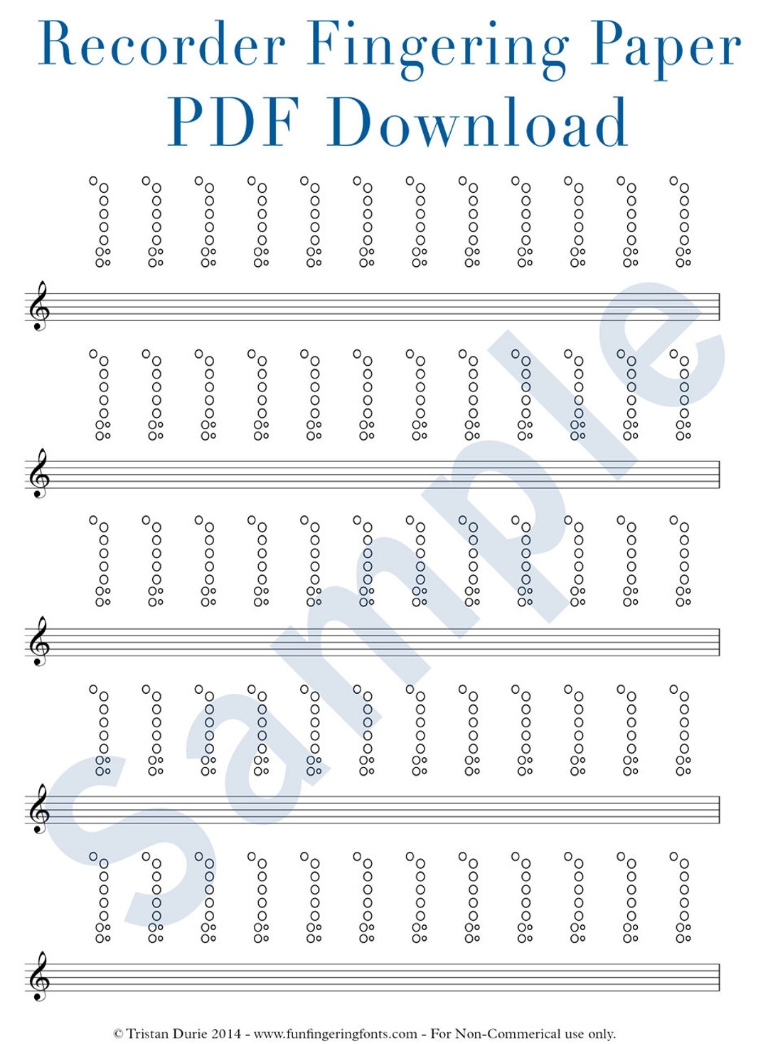 Free Printable Recorder Finger Chart