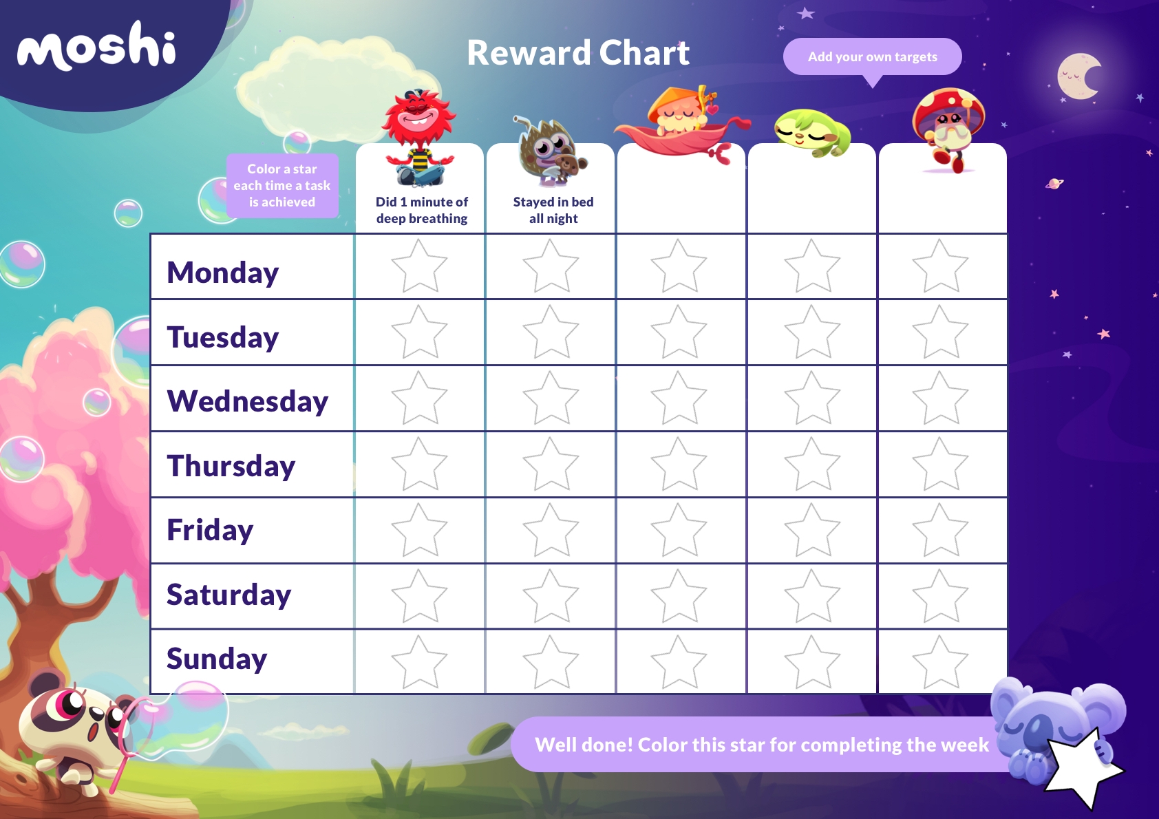 Behavior Chart For Kids Printable
