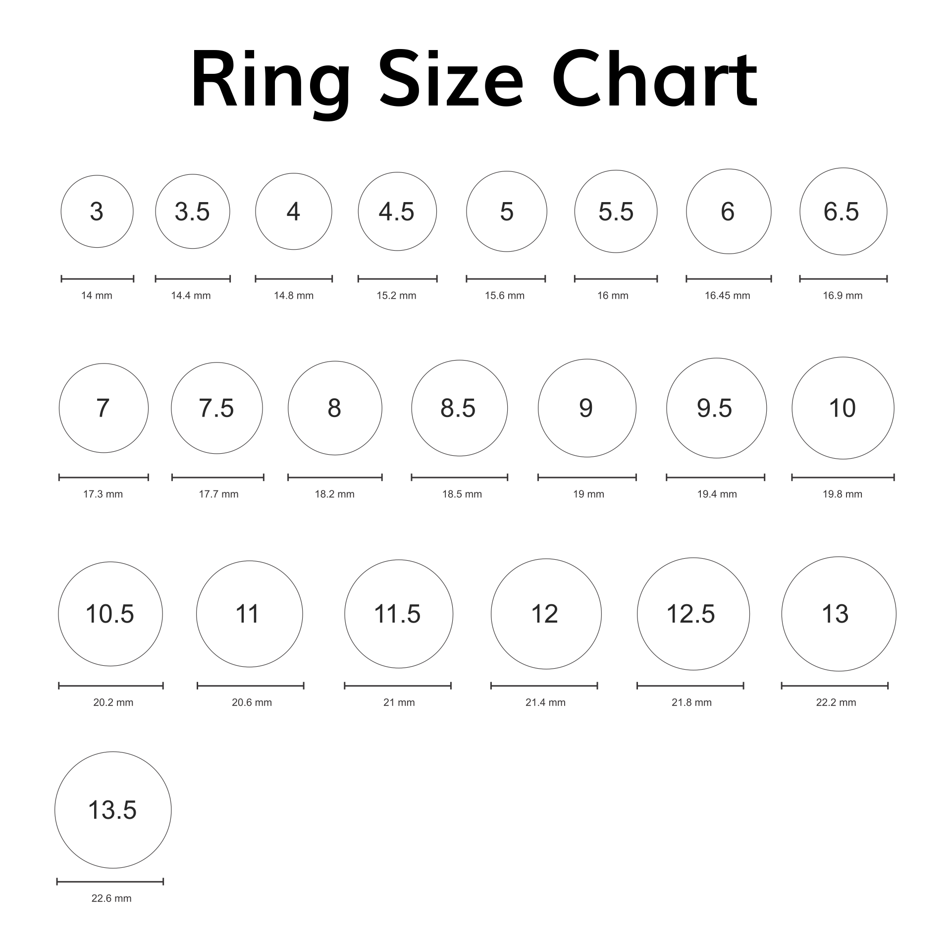 Printable Ring Size Chart Free