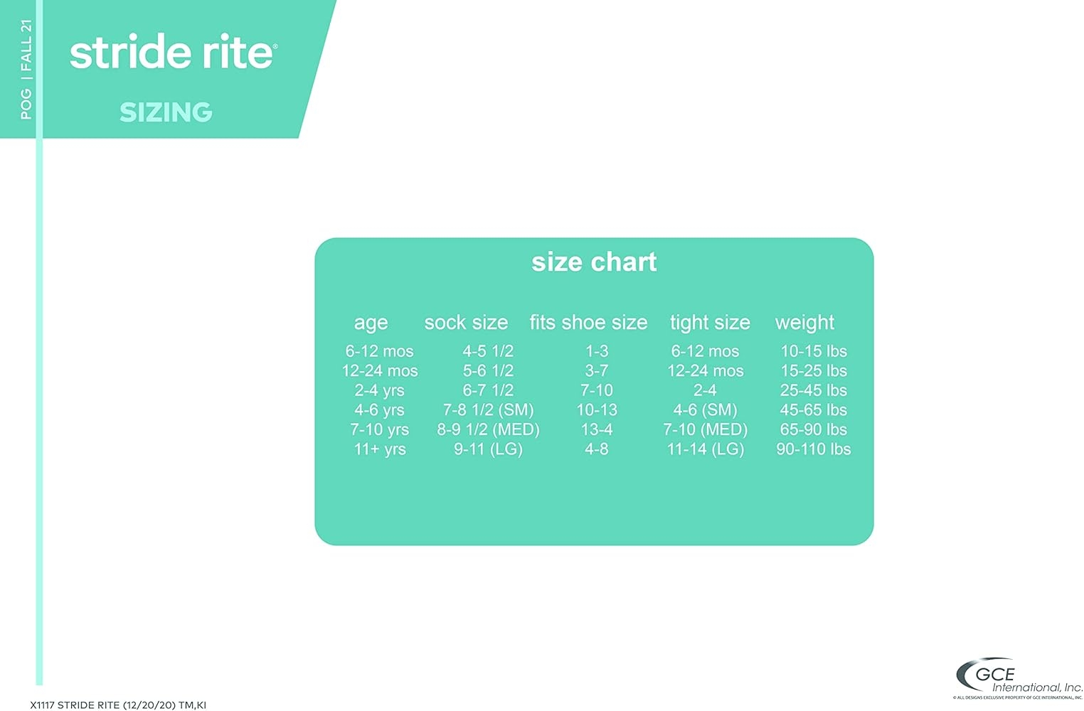 Stride Rite Printable Size Chart