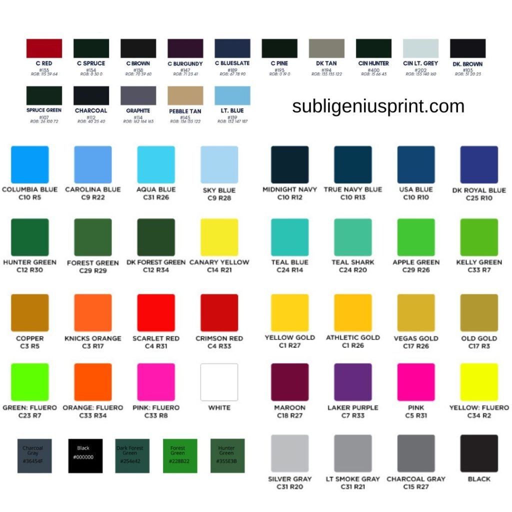 Sublimation Color Chart Color Accuracy U0026 Eliminate