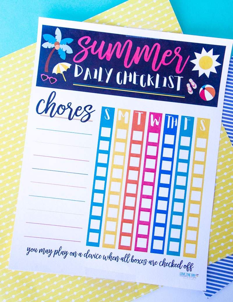 Summer Chore Chart Template By Lindi Haws Of Love The Day Summer Chore Chart Template By Lindi Haws Of Love The Day