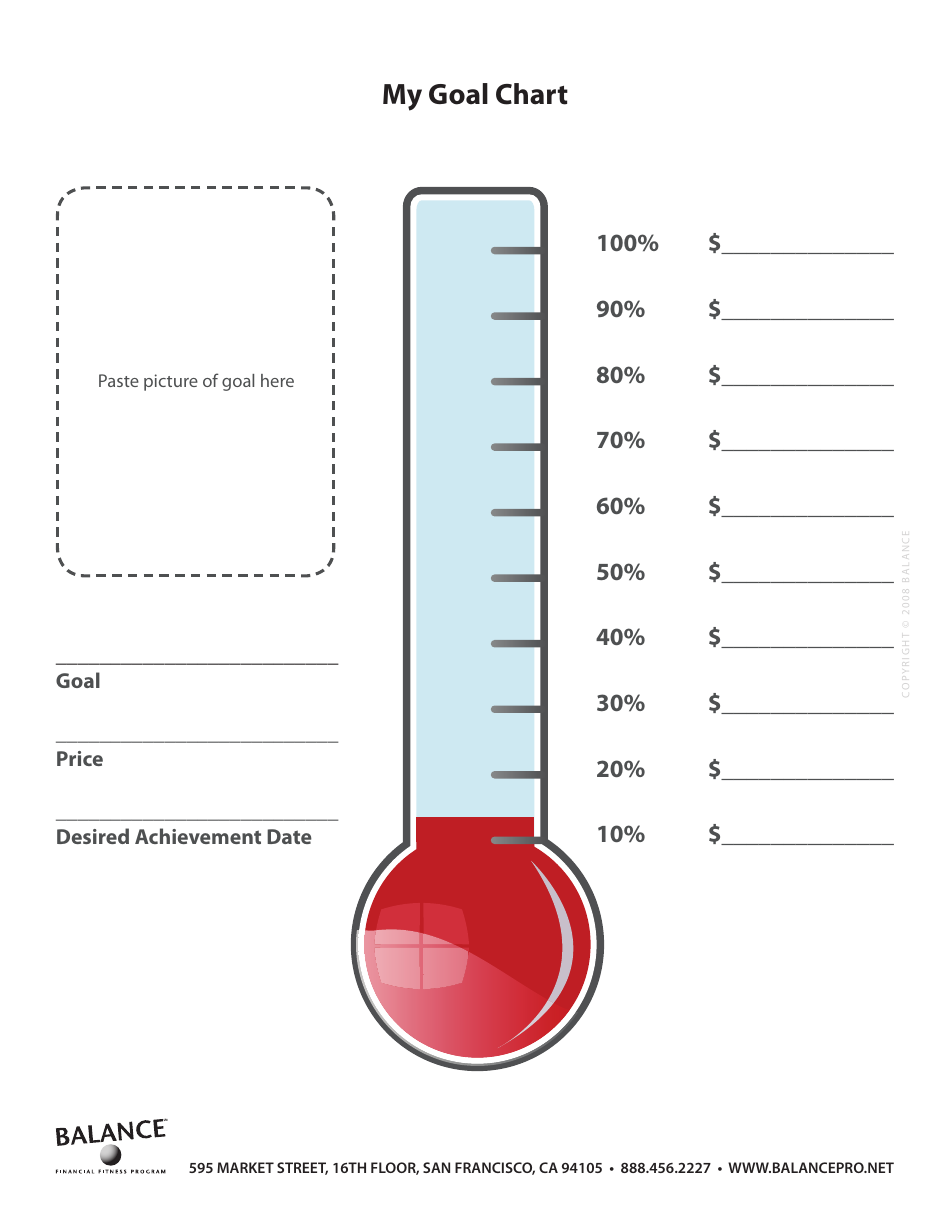 Thermometer Goal Chart Template Balance Download Printable PDF Templateroller