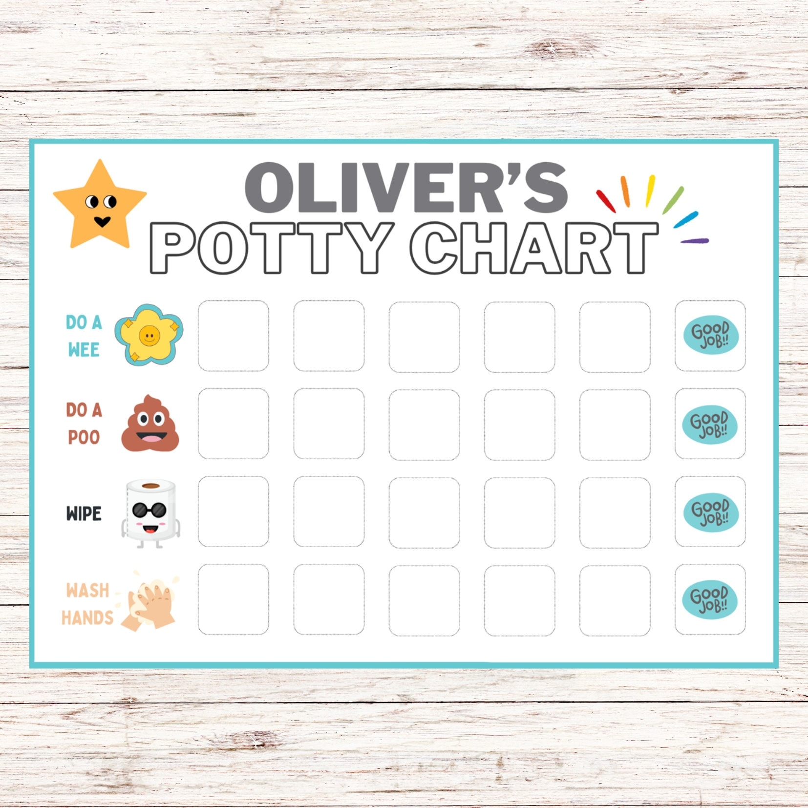 Unisex Toilet Training Chart Potty Training Potty Chart  Unisex Toilet Training Chart Potty Training Potty Chart
