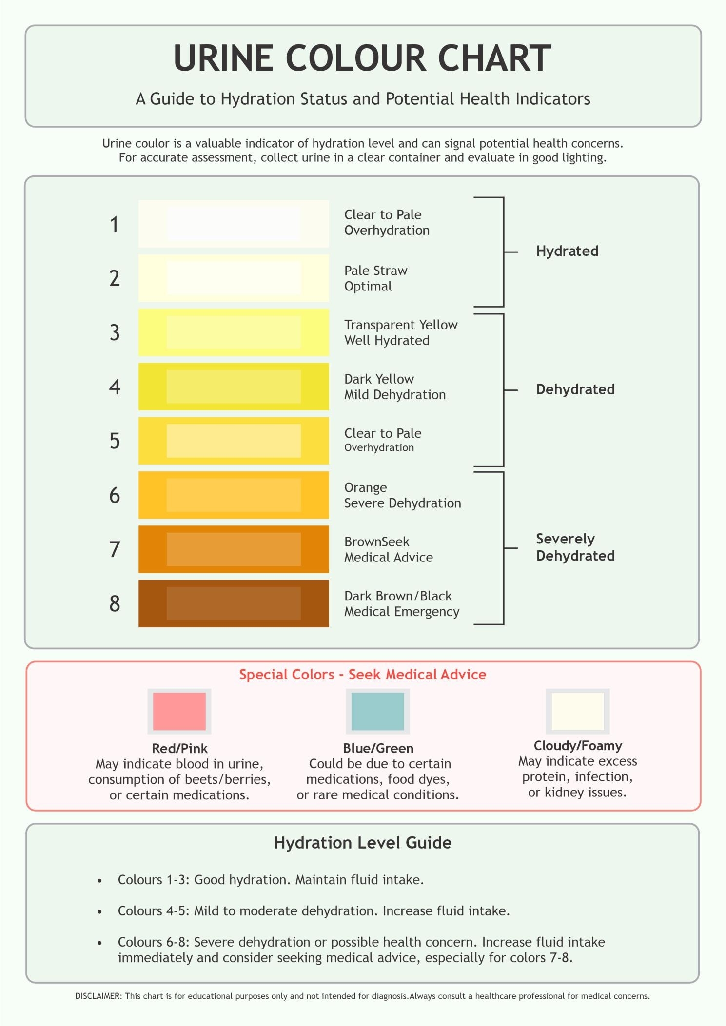 Urine Color Chart Etsy