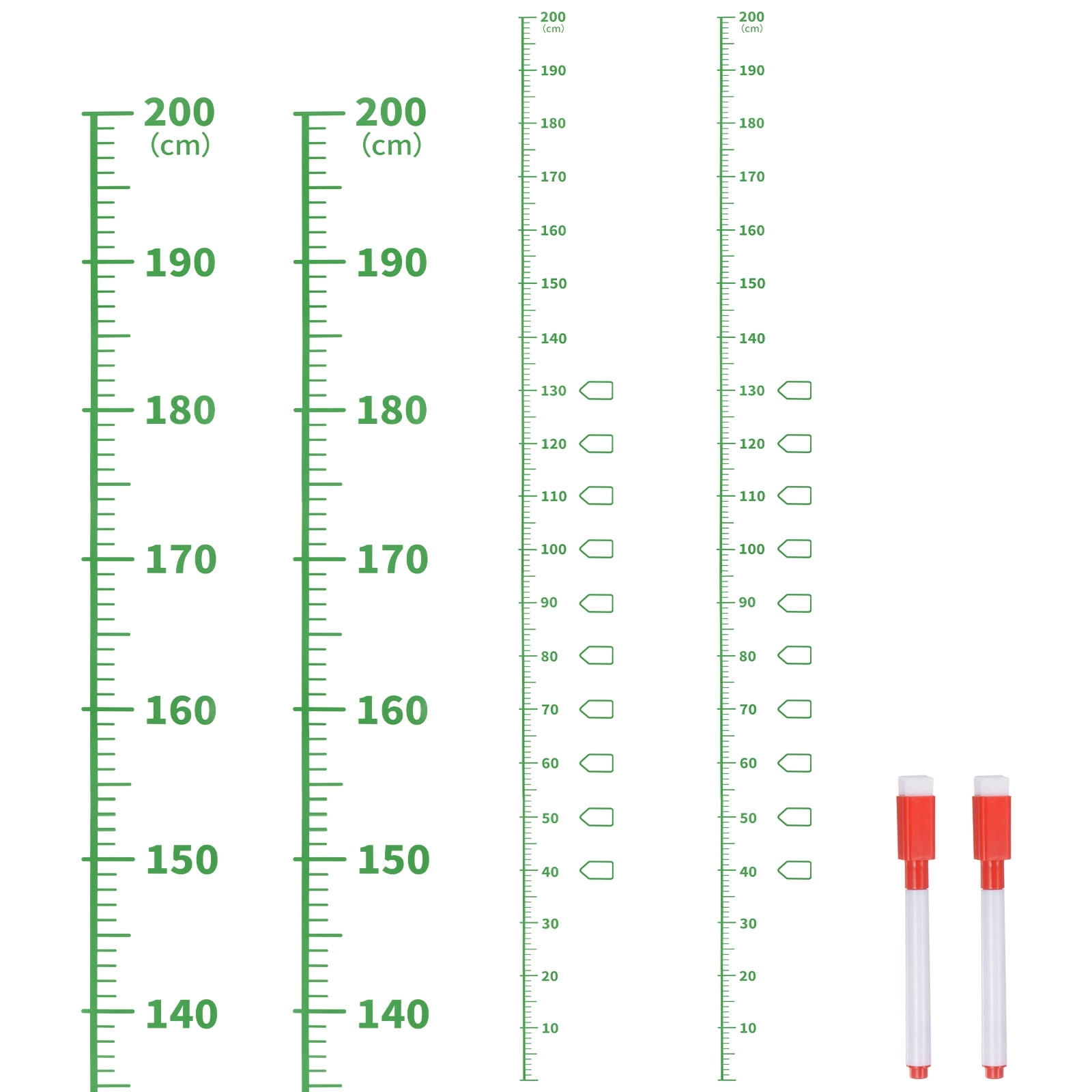 Uxcell 2pcs Growth Chart 200cm Metric Height Chart Ruler Wall 