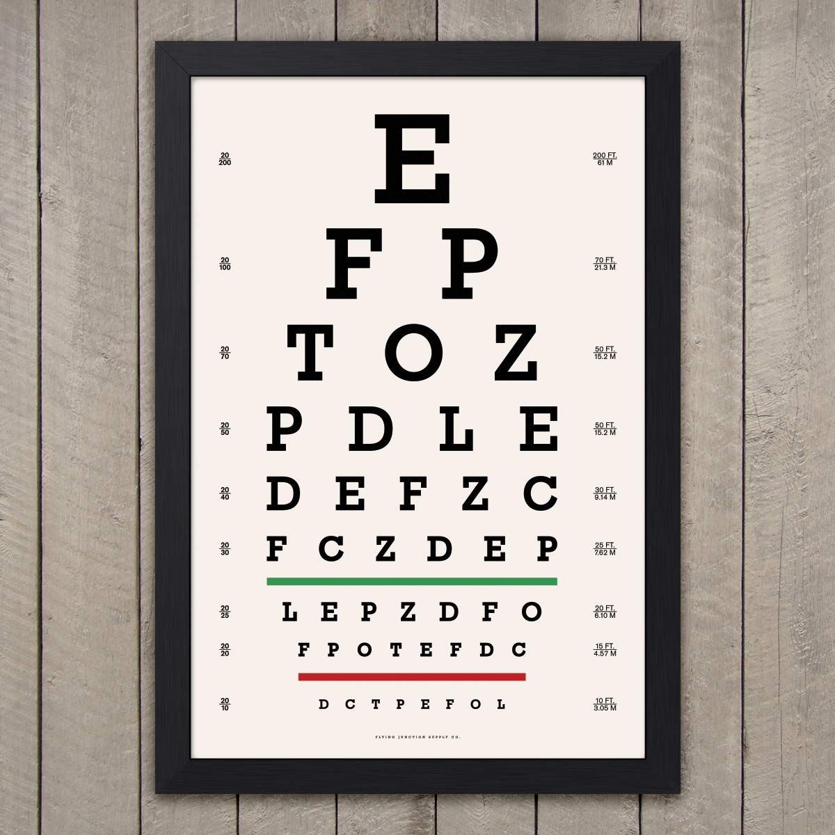Vintage Snellen Eye Chart Print