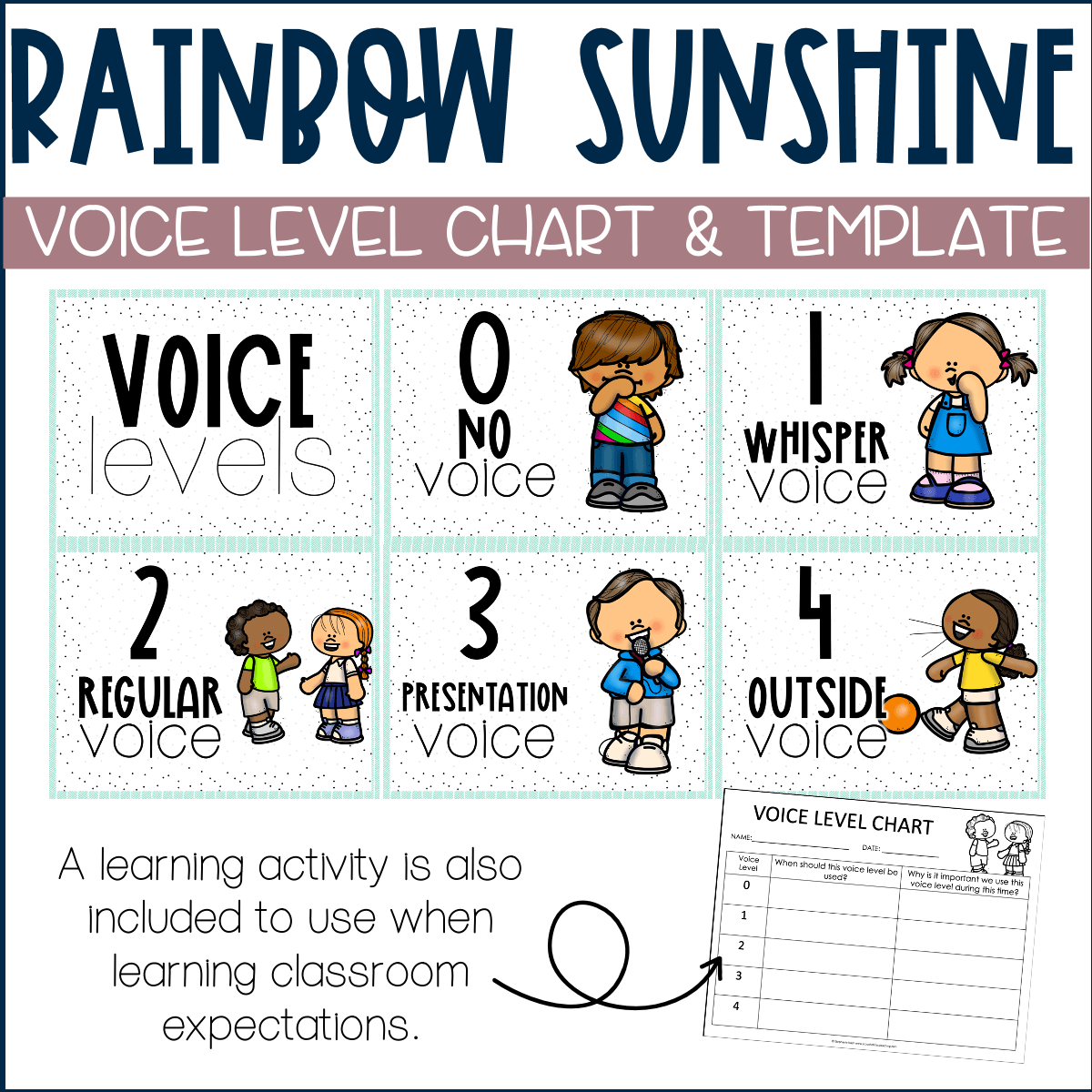 Voice Level Chart Stephanie Nash A Touch Of Class Teaching