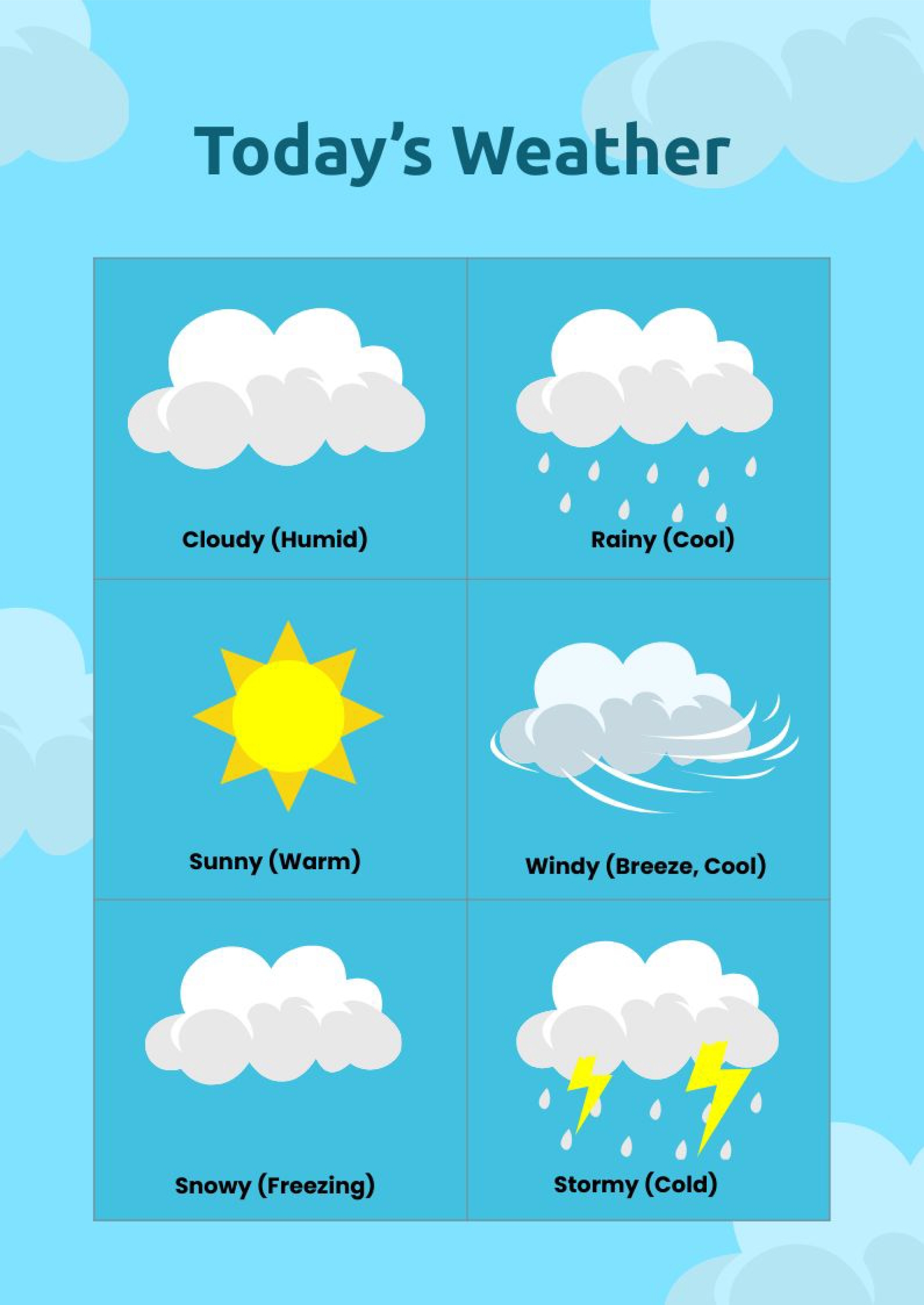 Weather Chart For Kids In Illustrator PDF Download Template