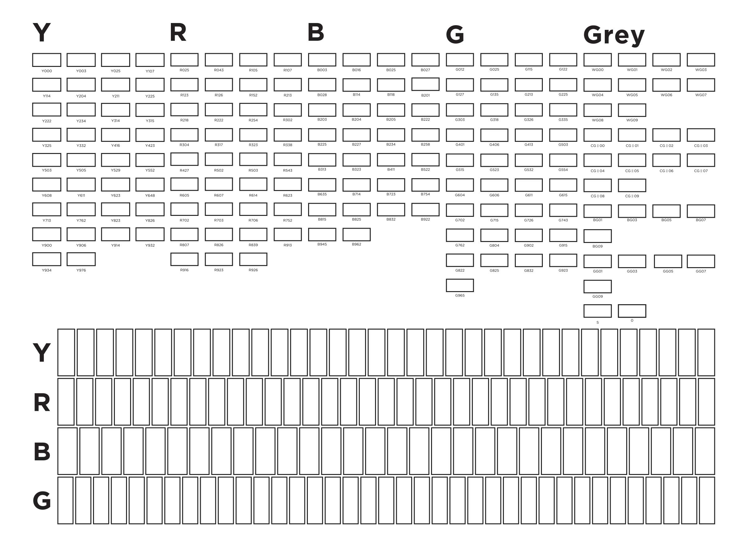 Printable Blank Marker Color Chart