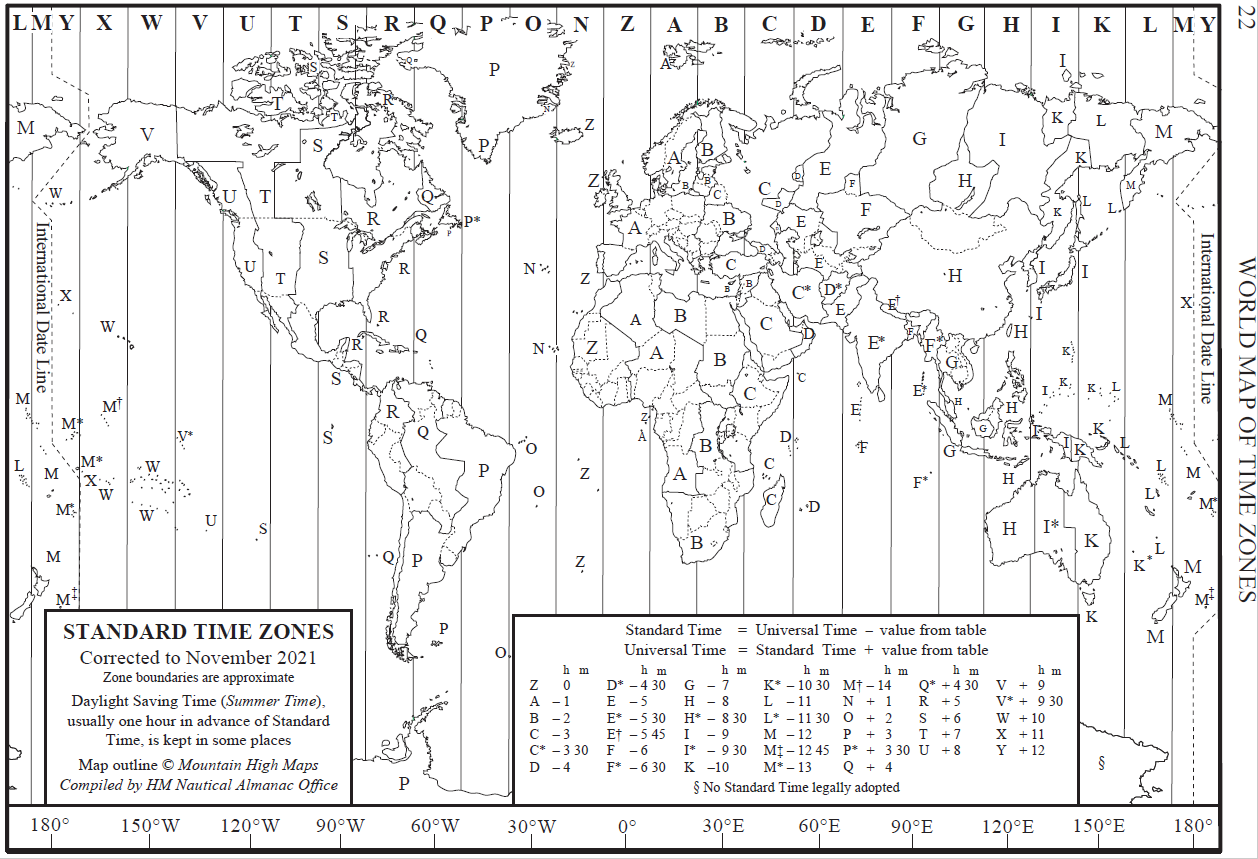 Us Time Zone Chart Printable