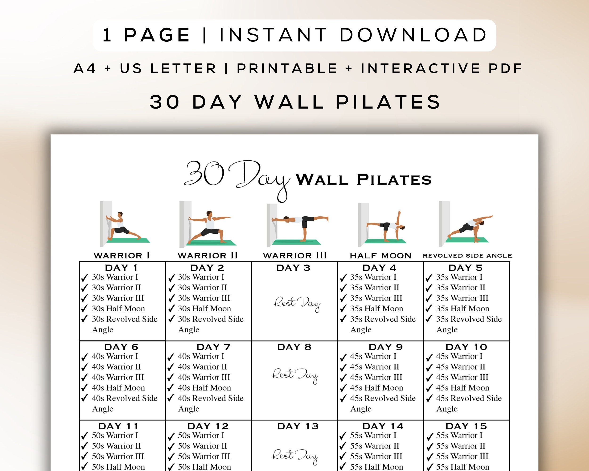 Printable Wall Pilates Chart