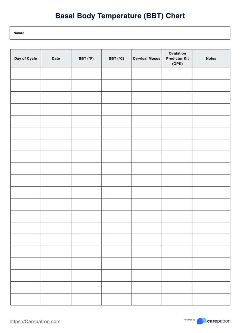 Basal Body Temperature Chart U0026 Example Free PDF Download