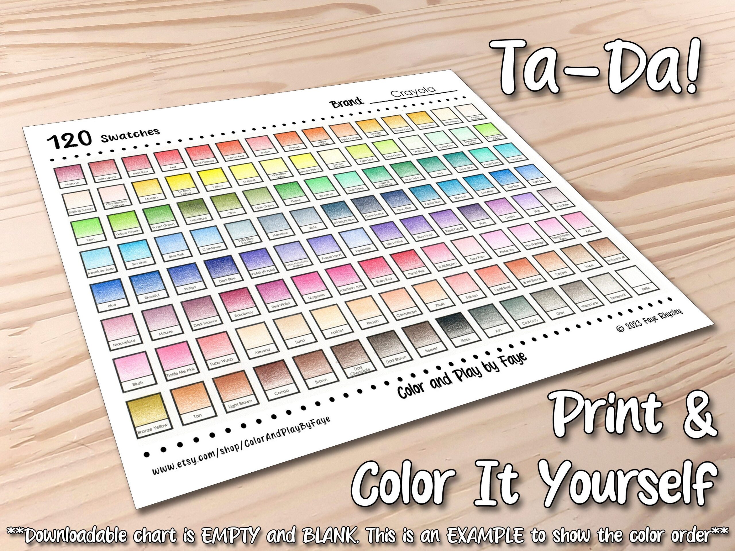 Printable Crayola Color Chart
