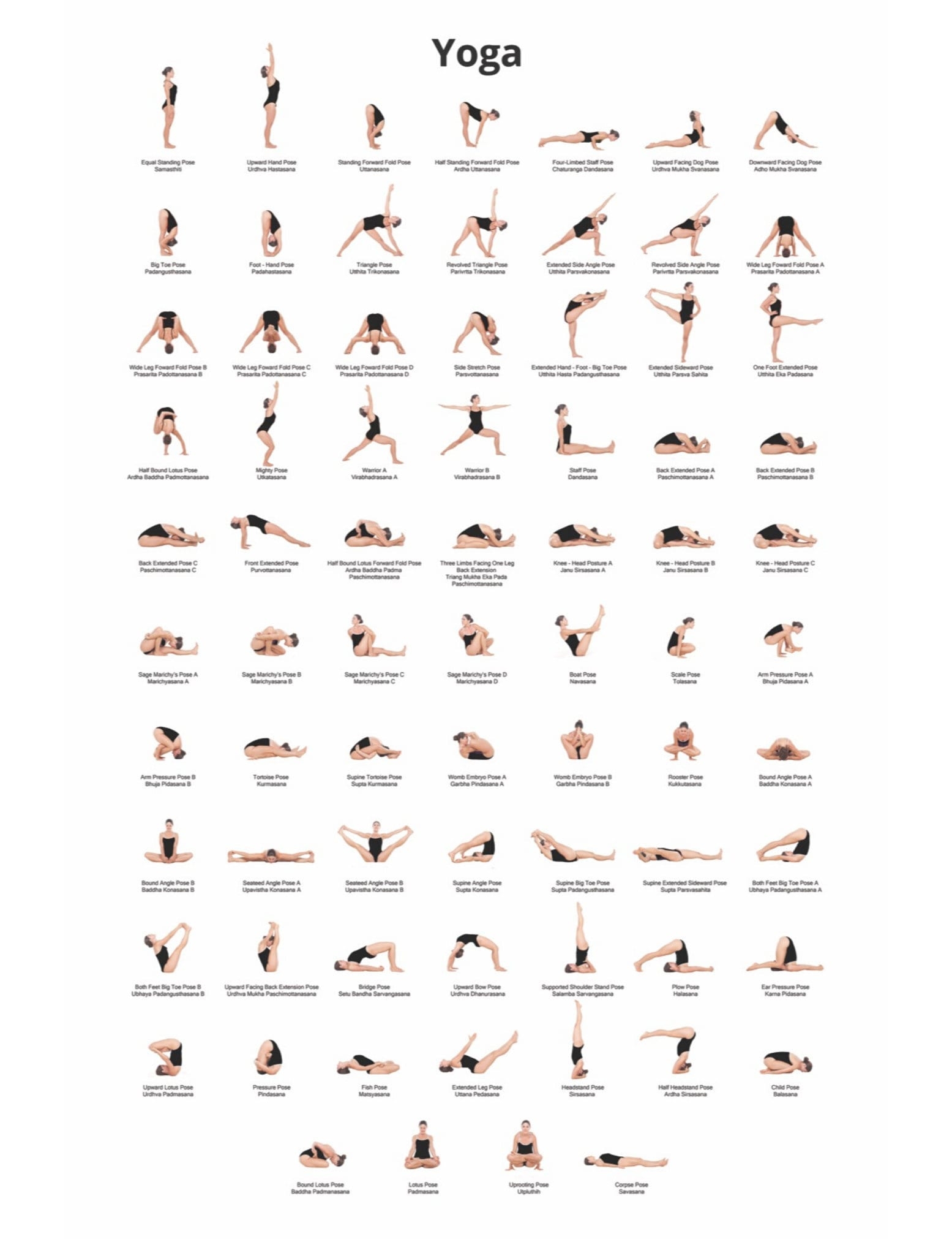 Digital Download Yoga Poses Poster 24x36 Yoga Chart Yoga Pose Poster Print Wall Art Yoga Poster Fitness Chart Yoga Poses Digital Photography Etsy