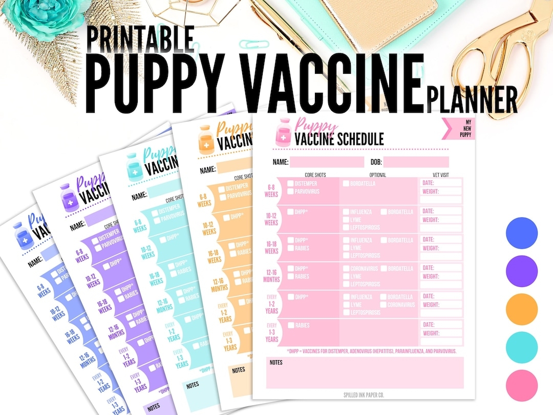 Printable Puppy Vaccine Schedule Printable Dog Vaccinations New Puppy Printable Puppy PDF Dog PDF New Puppy Checklist PDF Etsy