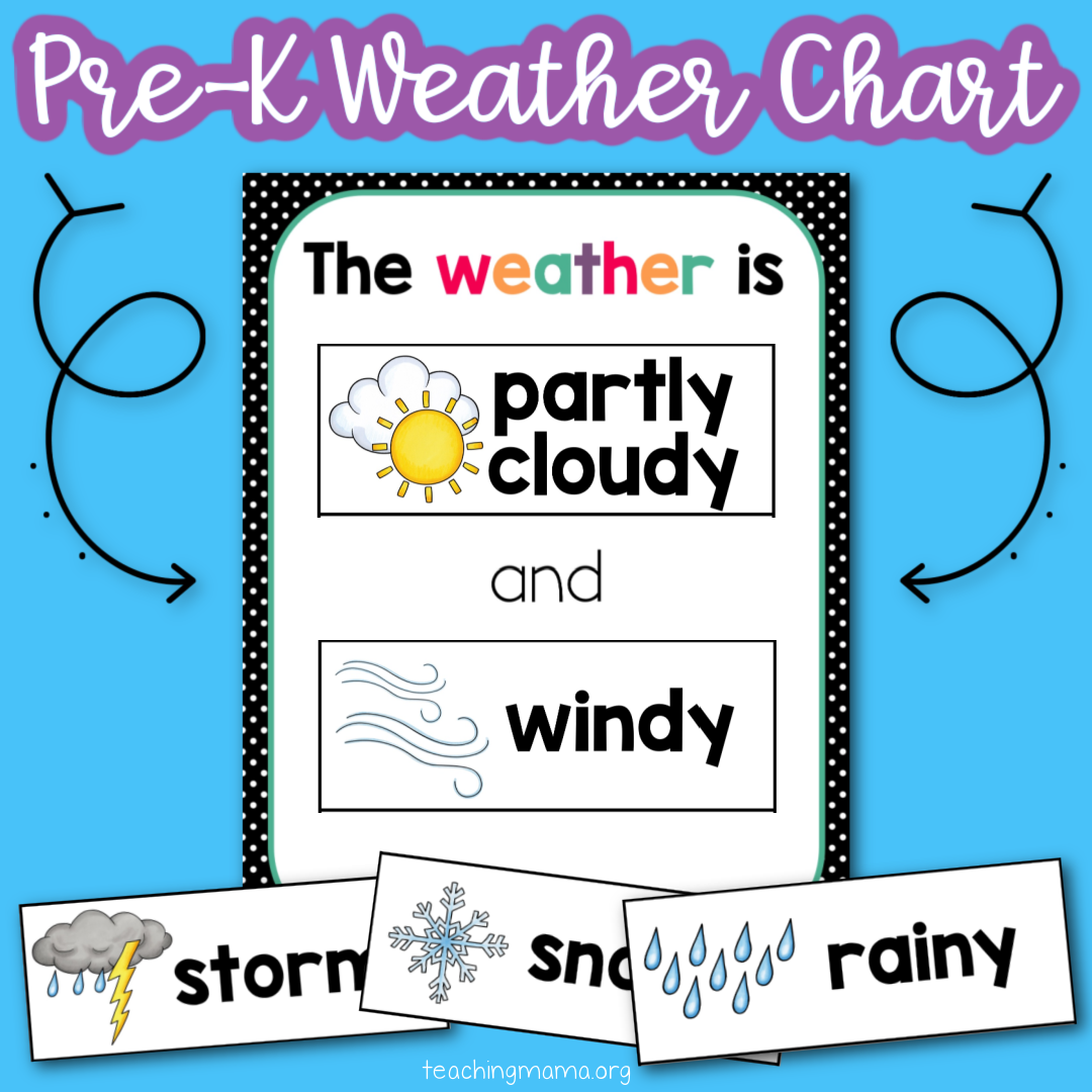 Printable Weather Chart Preschool