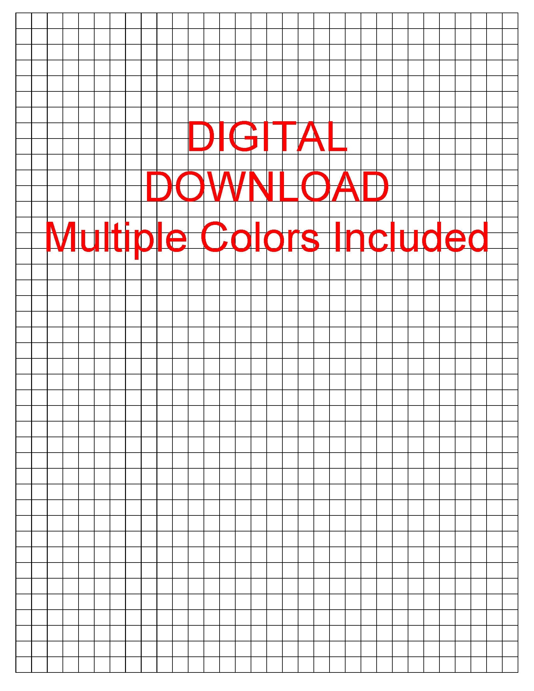 1 4 0 25 Inch Printable Graph Paper Includes Multiple Grid Color Options Etsy