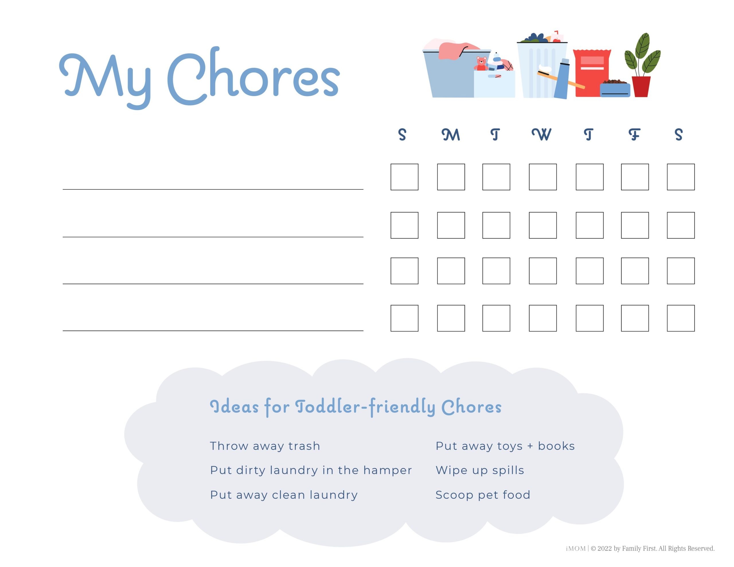 Free Printable Chores Chart Template Free Printable Chores Chart Template