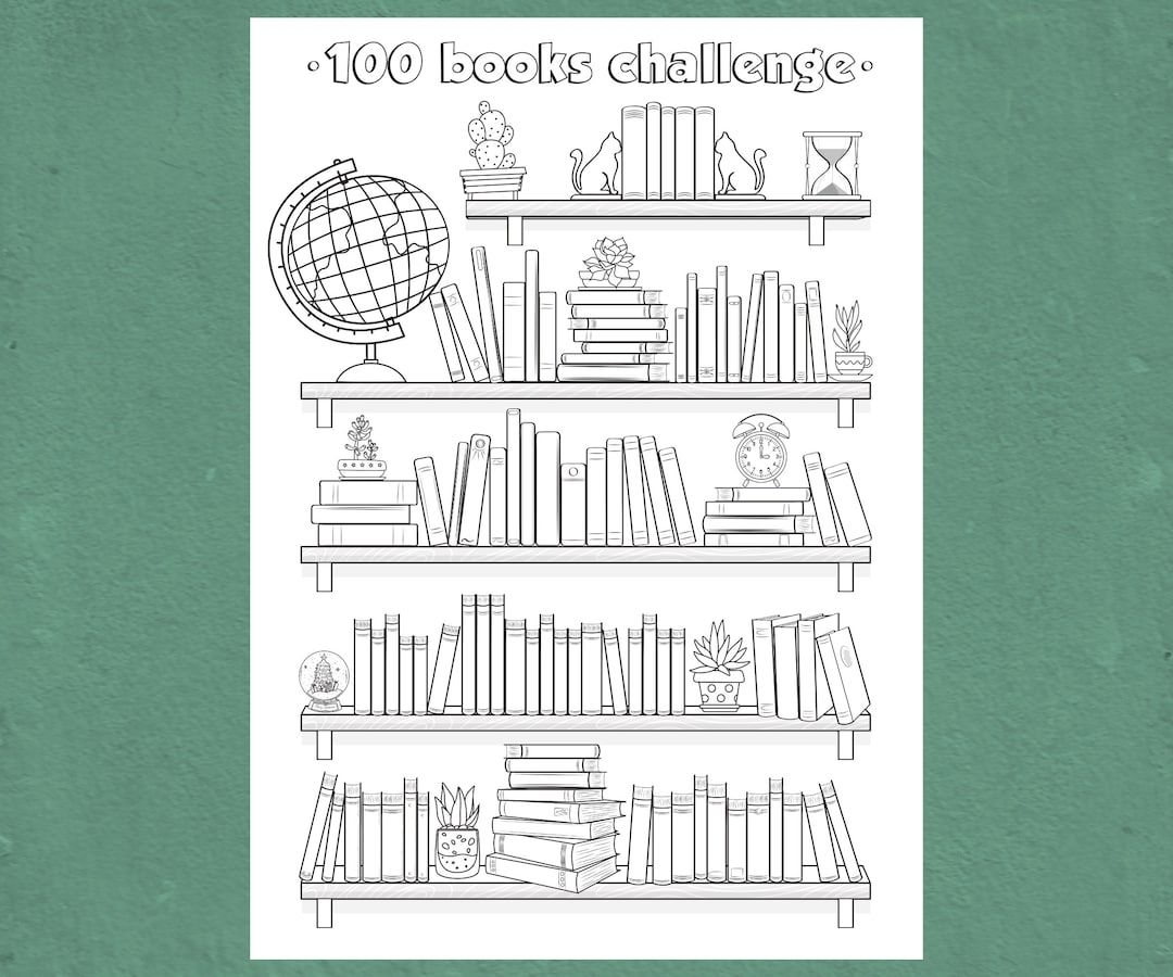 100 Books Challenge Printable Reading Log Book Tracker Worksheets Library
