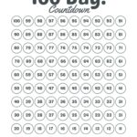 100 Day Countdown Calendar Printable FREE PDF
