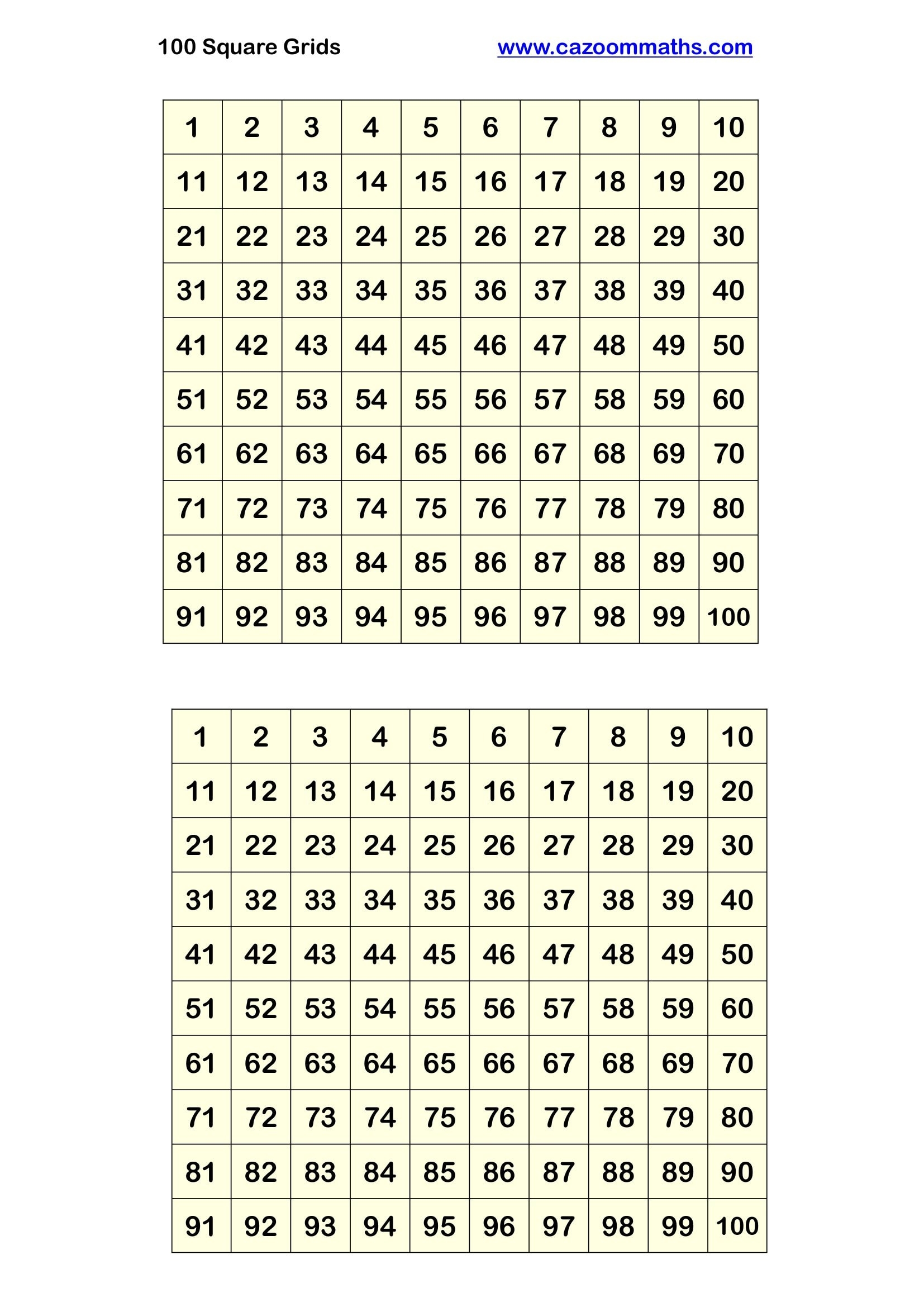 100 Square Grids 2 Per Page FREE Teaching Resources 100 Square Grids 2 Per Page FREE Teaching Resources