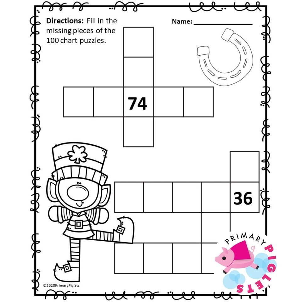 100S Charts Worksheets Puzzles St Patrick s Day Made By Teachers 100S Charts Worksheets Puzzles St Patrick s Day Made By Teachers