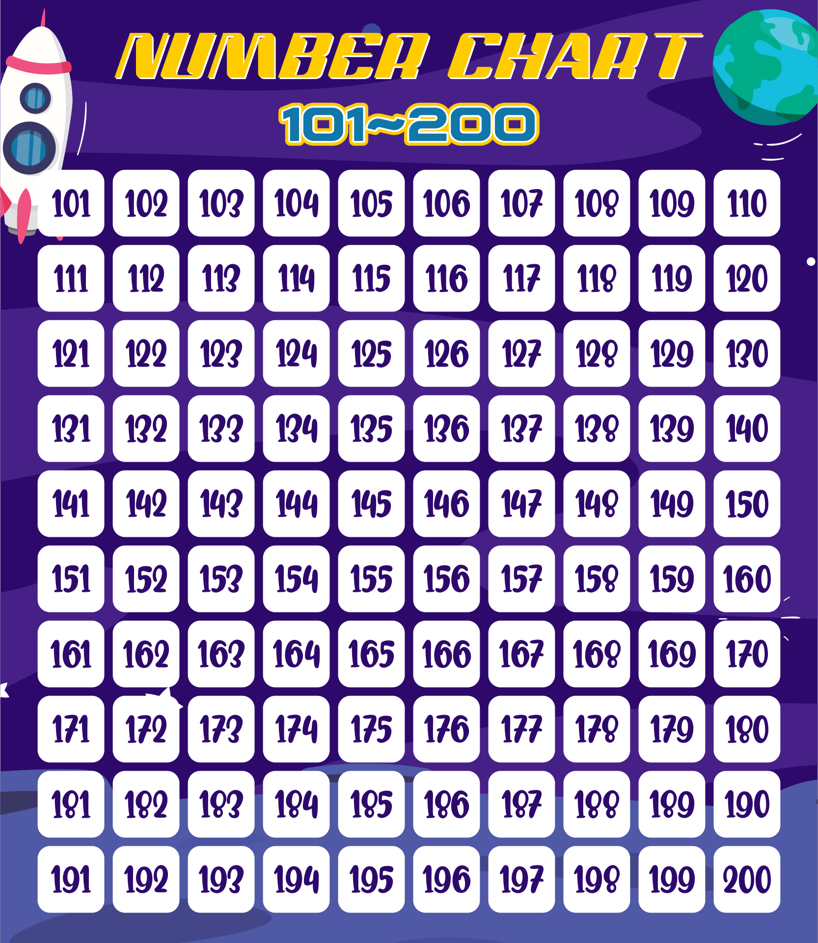 101 To 200 Chart 10 Free PDF Printables Printablee