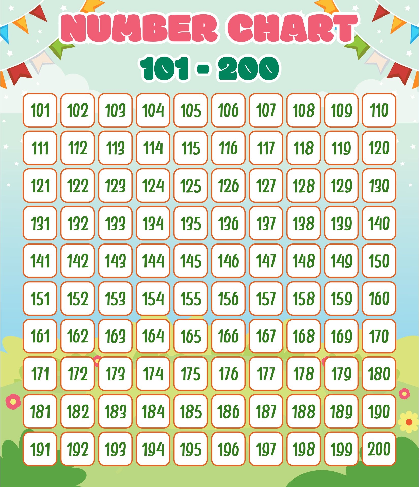 101 To 200 Chart 10 Free PDF Printables Printablee