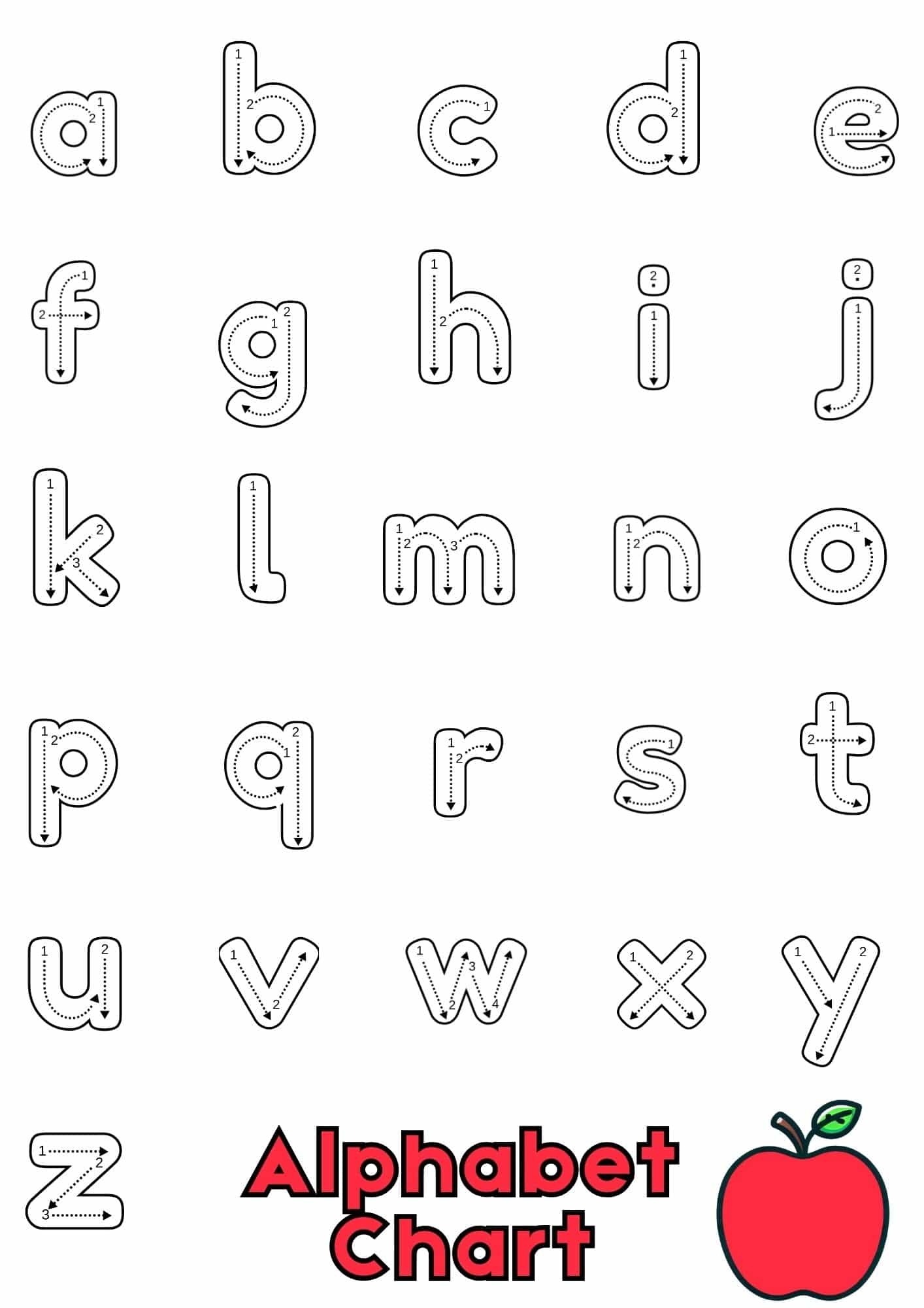 Alphabet And Number Chart Printable