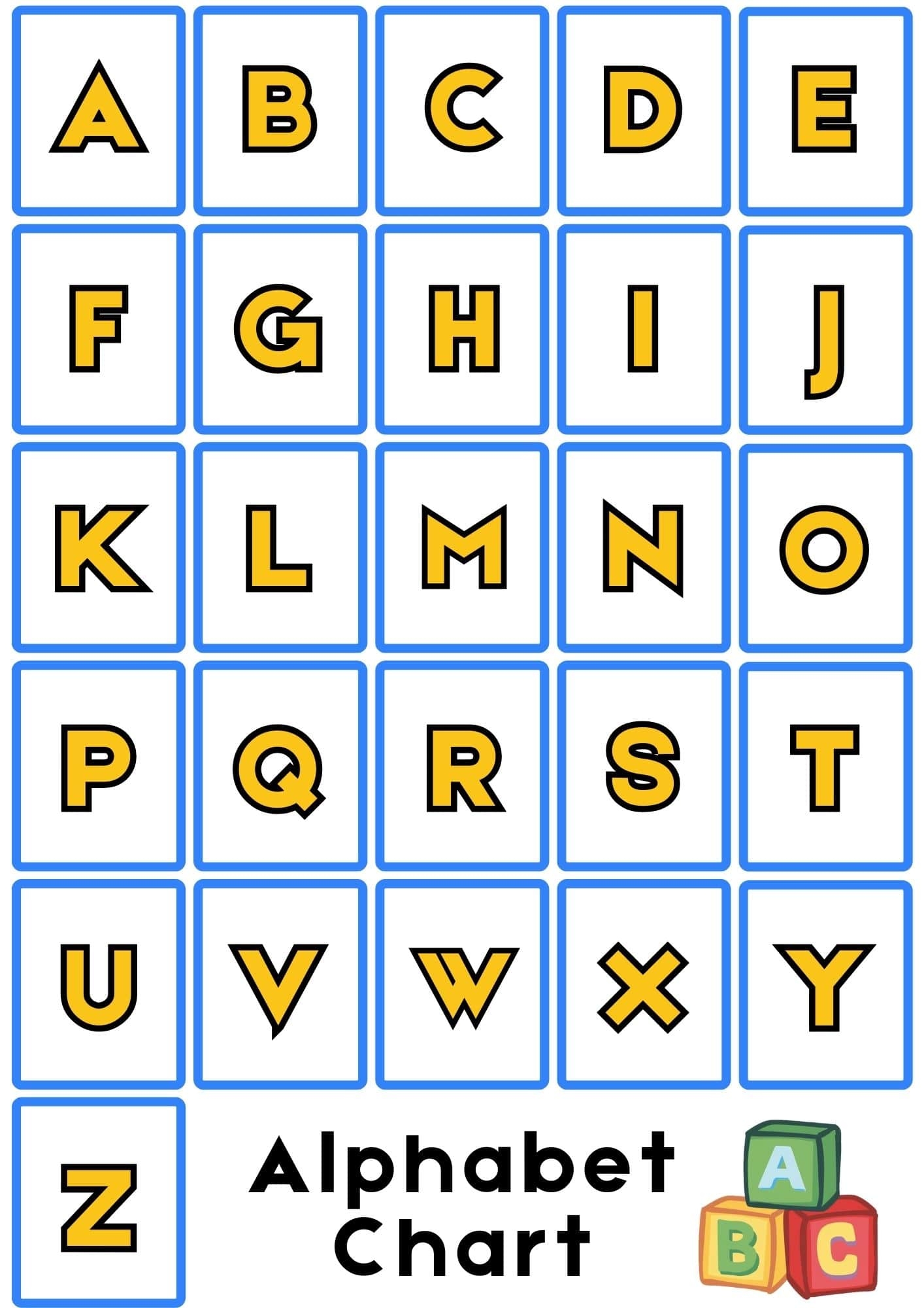 Printable Alphabet Chart Without Pictures