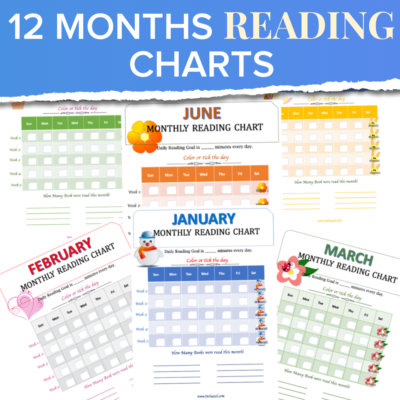 12 Monthly Reading Reward Charts CREATIVE LEARNING FOR KIDS 12 Monthly Reading Reward Charts CREATIVE LEARNING FOR KIDS
