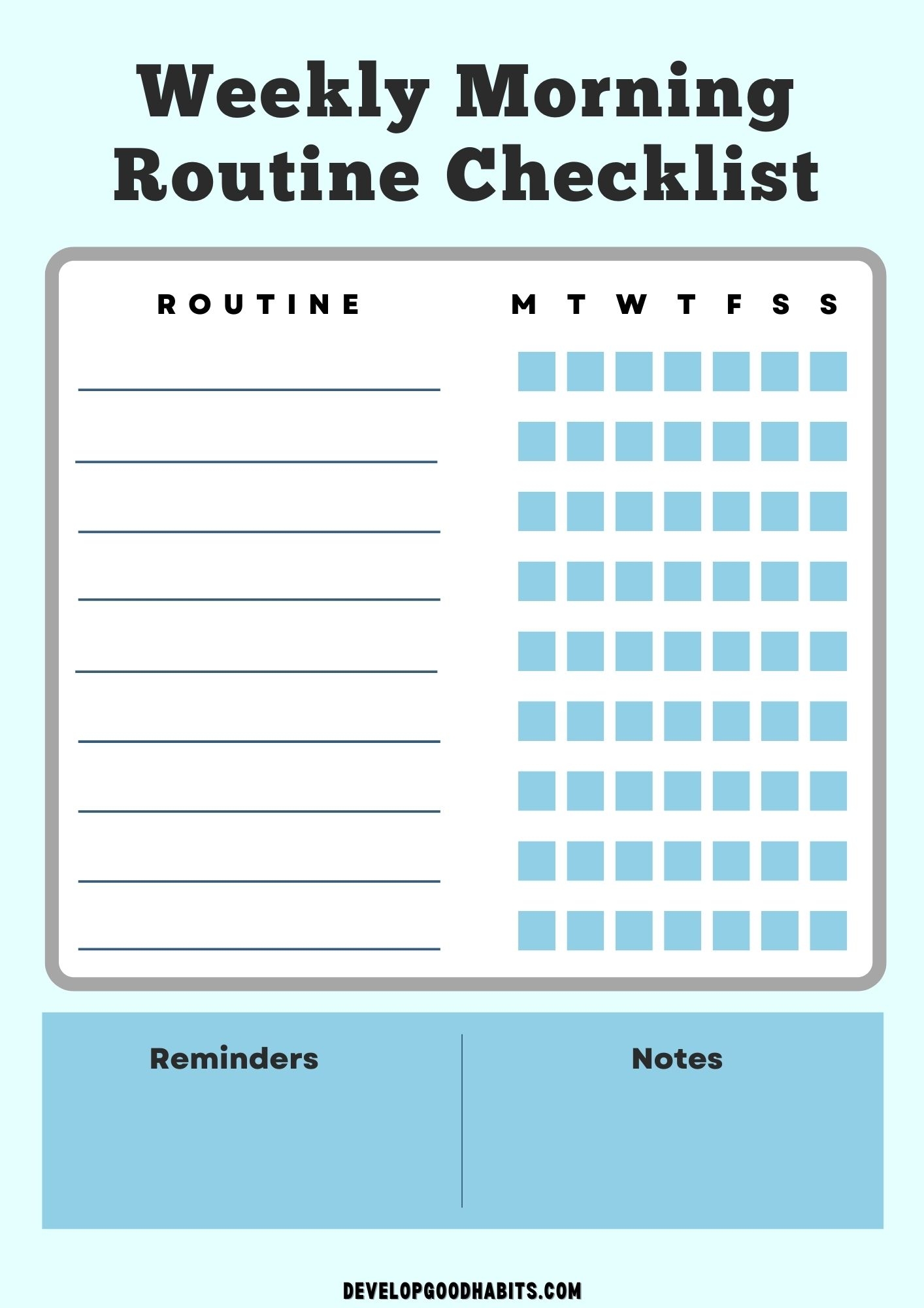 12 Printable Morning Routine Checklists For Adults Students Develop Good Habits