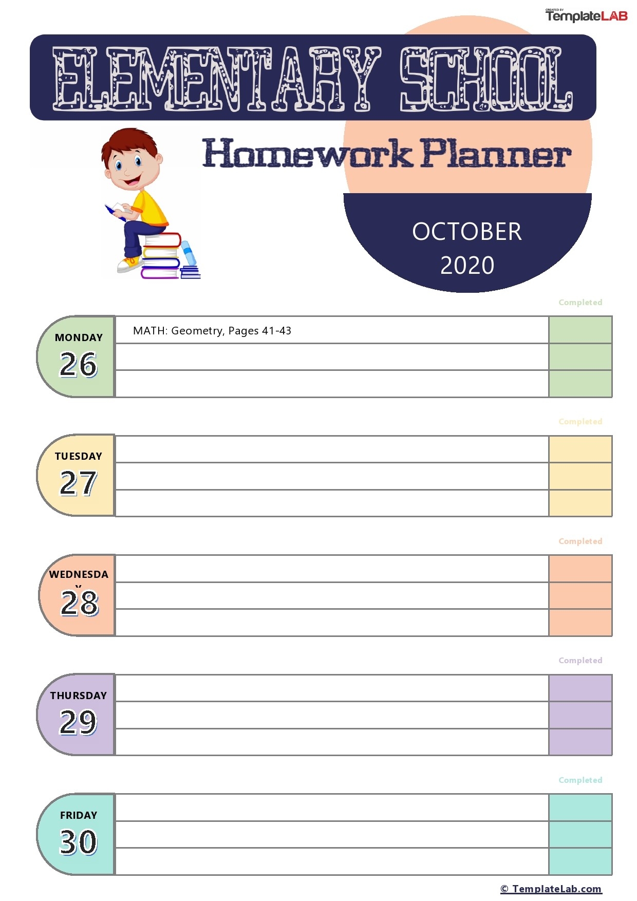 15 Printable Homework Planners PDF Word Excel TemplateLab 15 Printable Homework Planners PDF Word Excel TemplateLab