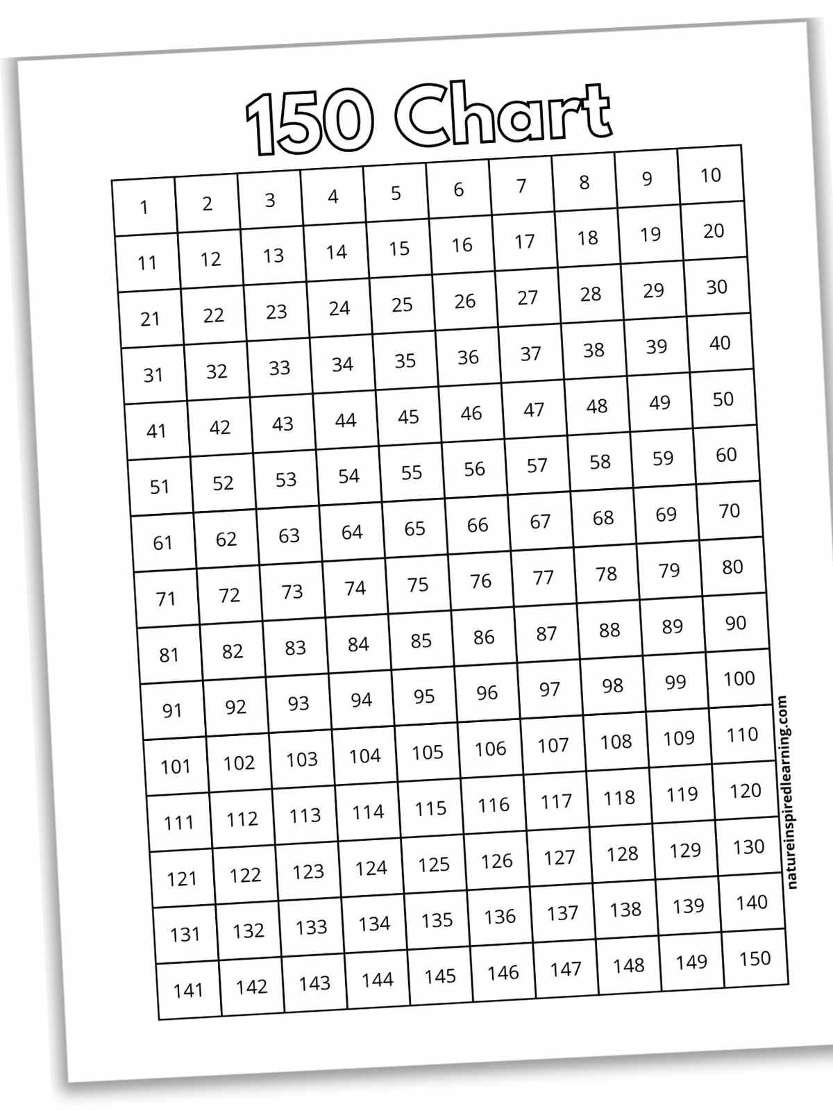 150 Number Charts Nature Inspired Learning