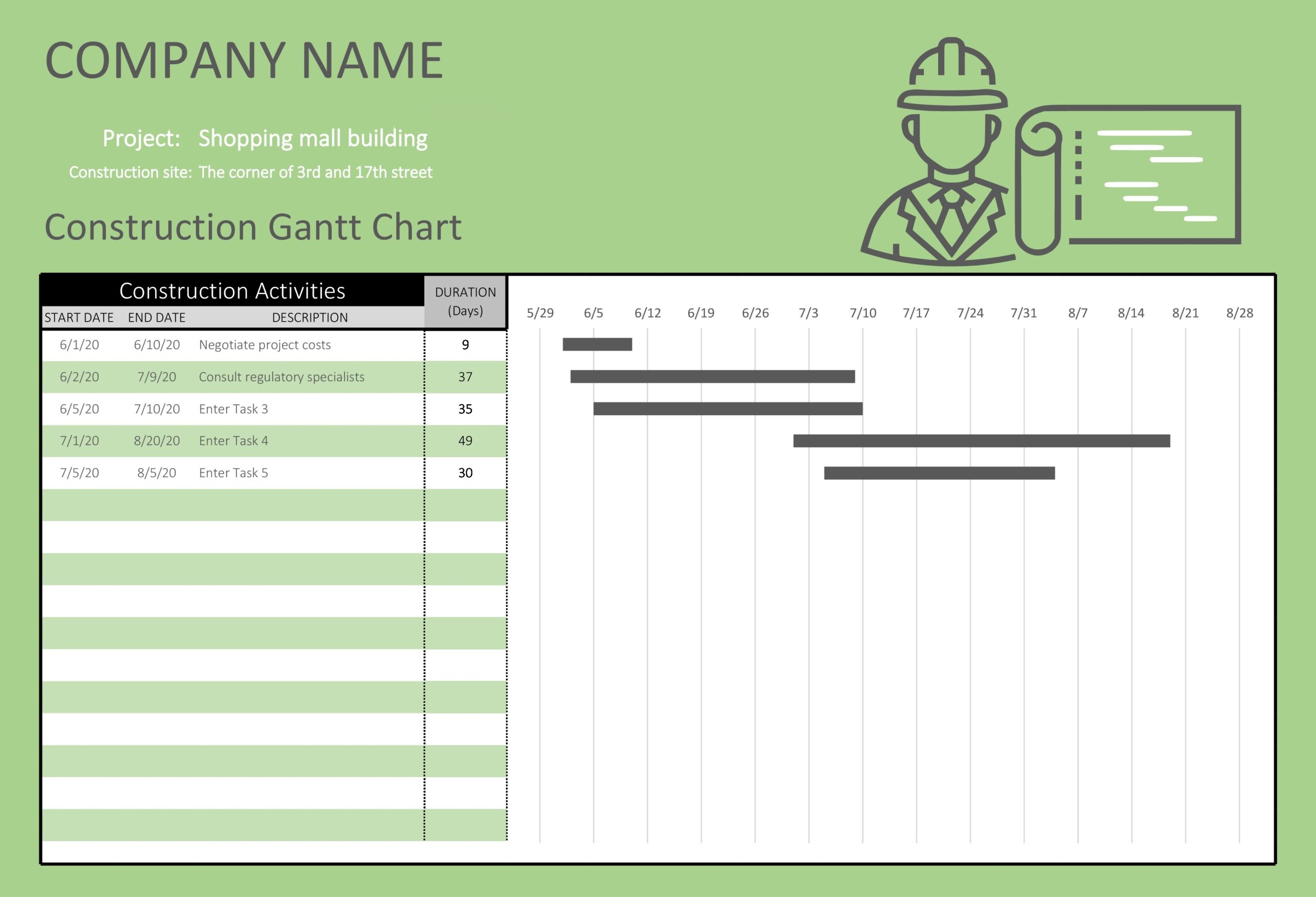 Printable Gantt Chart