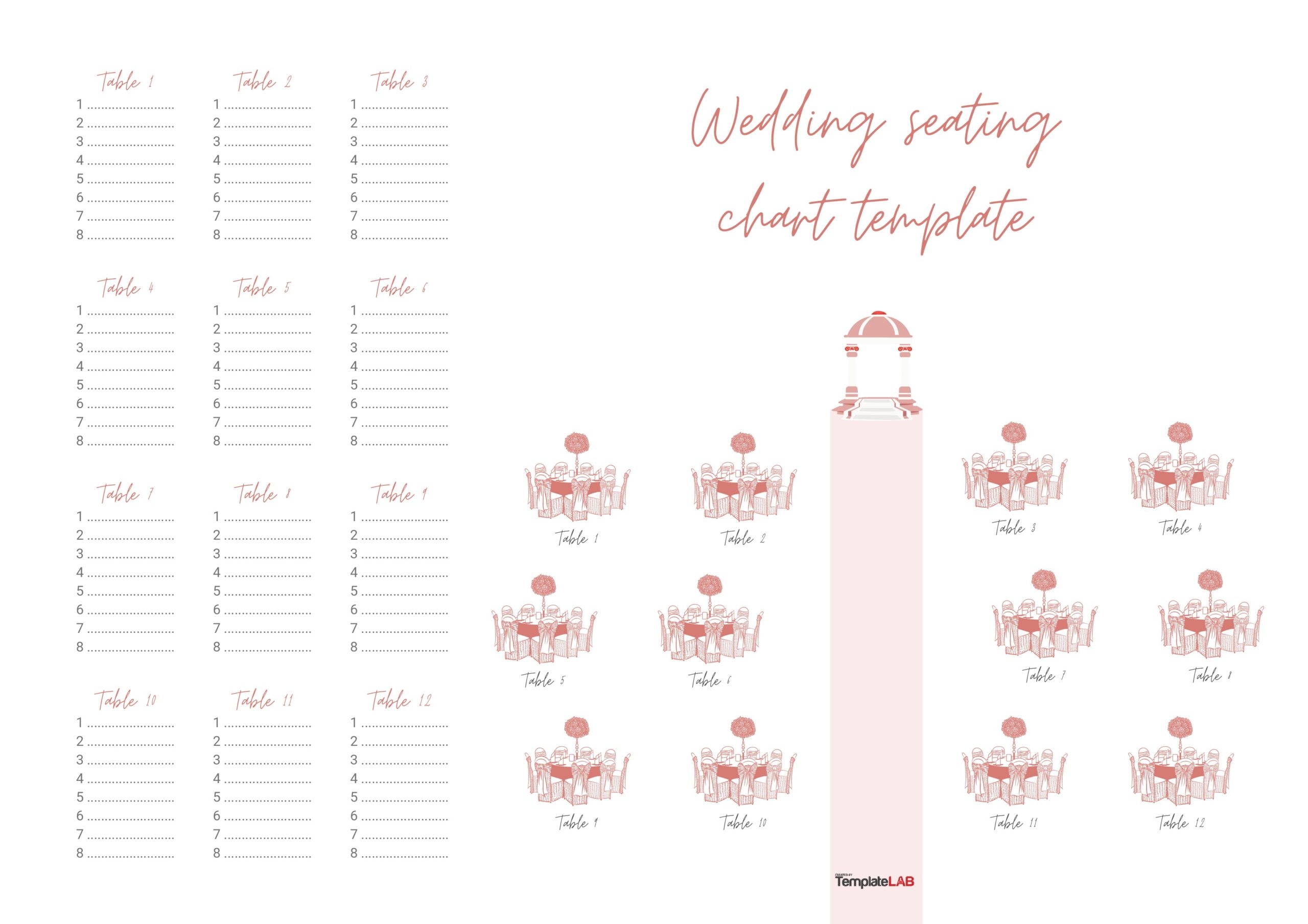 Free Printable Wedding Seating Chart Template