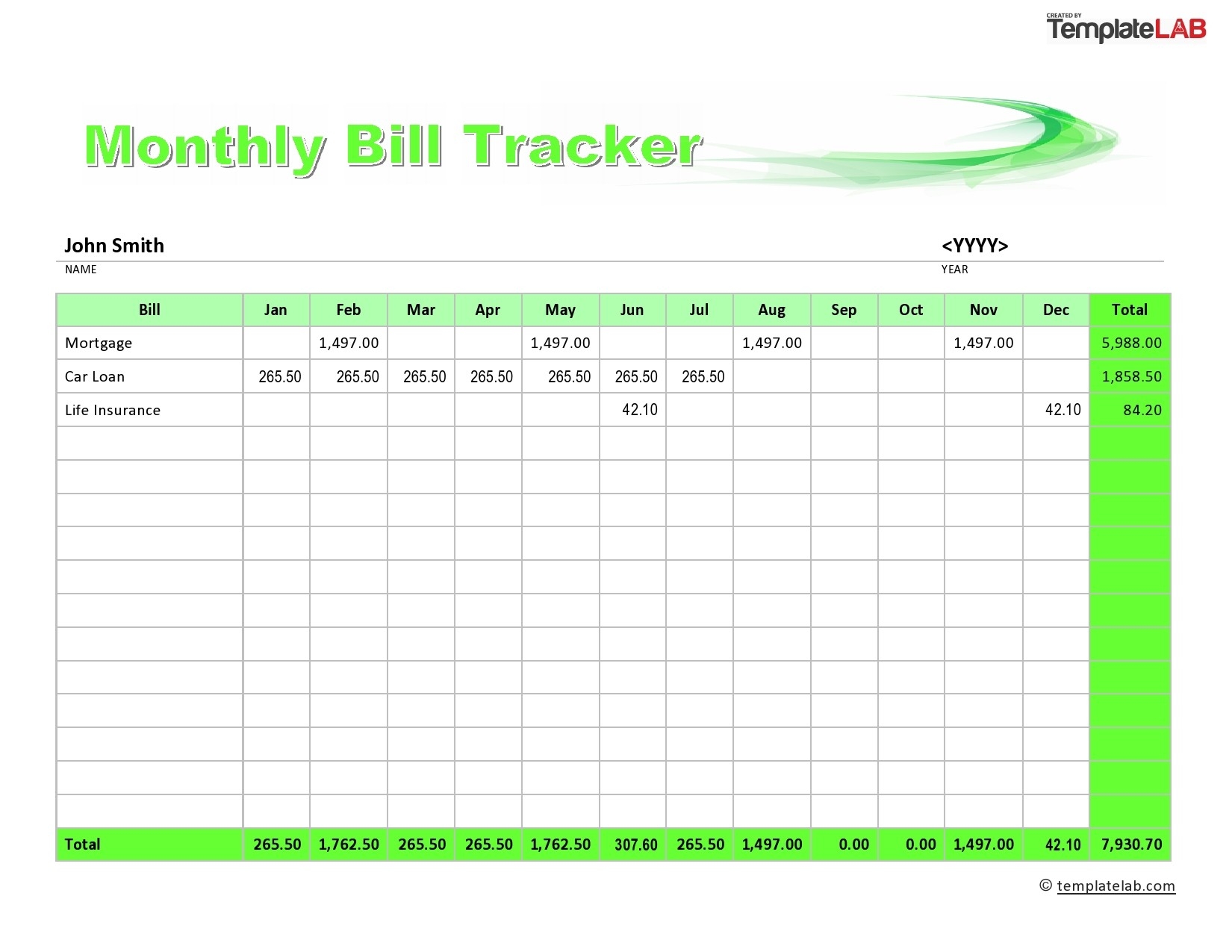 20 Free Bill Pay Checklists Bill Calendars PDF Word Excel 