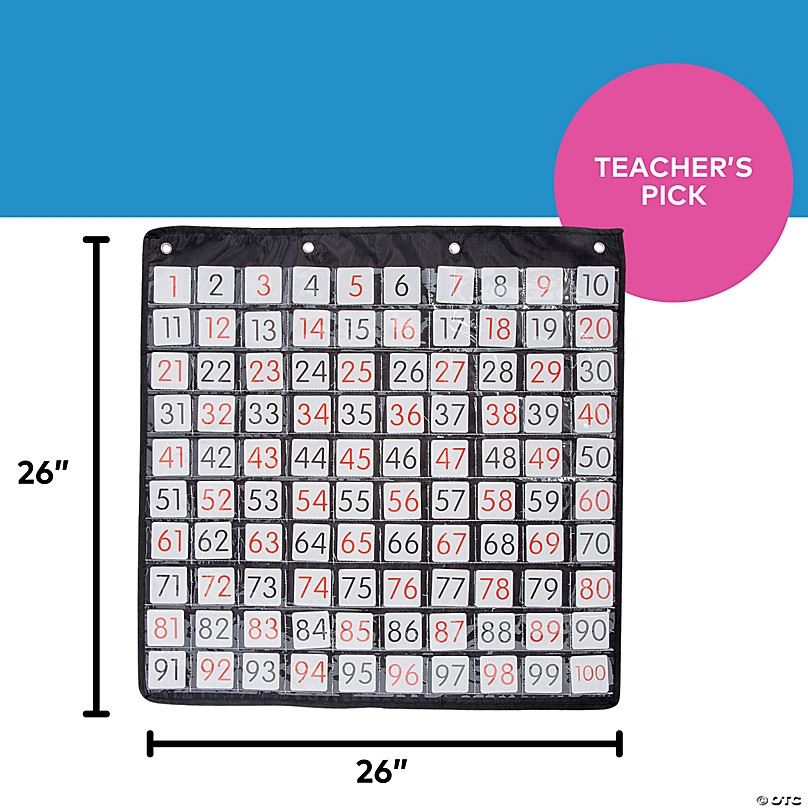 26 X 26 Count To 100 Number Squares Pocket Chart 101 Pc Oriental Trading